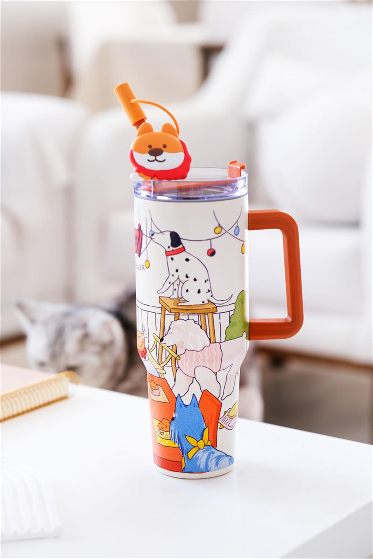 Sevimli Köpekler Quencher Cup 1200ML Paslanmaz Çelik Termos