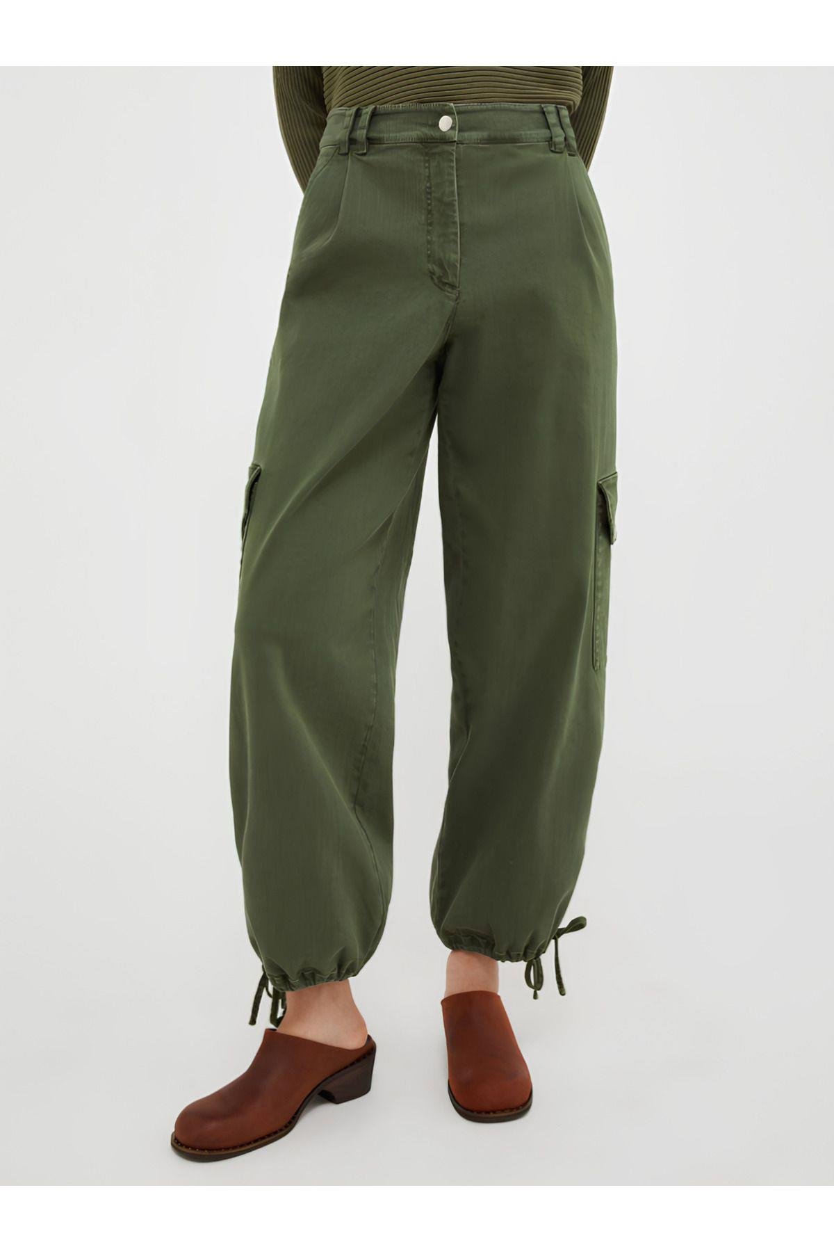 Kadın Yumuşak Kumaş Kargo Pantolon