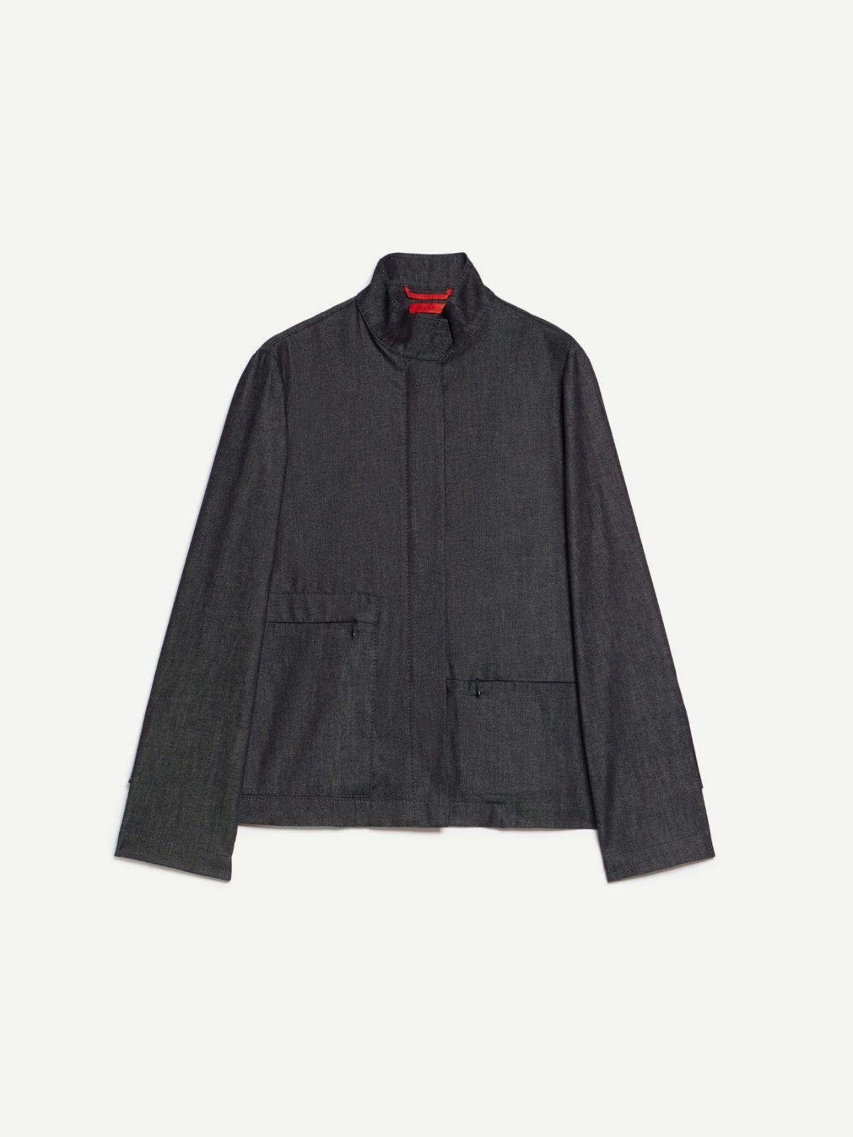 Lacivert Gizli Cep Detaylı Denim Ceket