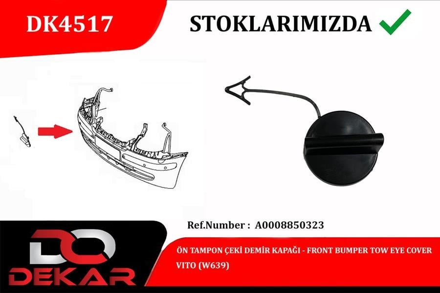 CEKI DEMIRI KAPAGI ON MERCEDES VITO W639 - DEKAR - A0008850323