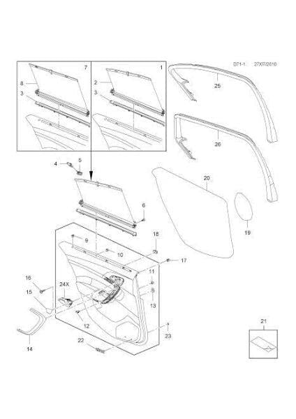 Opel İnsignia Arka Sağ Cam Perde Siyah Orijinal Psa 13327694