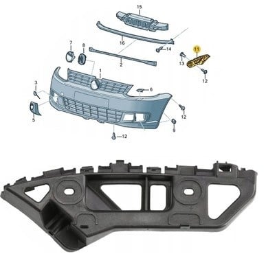 TAMPON BRAKETİ ÖN SOL CADDY 2011-2015 - GKL - 2K5807183