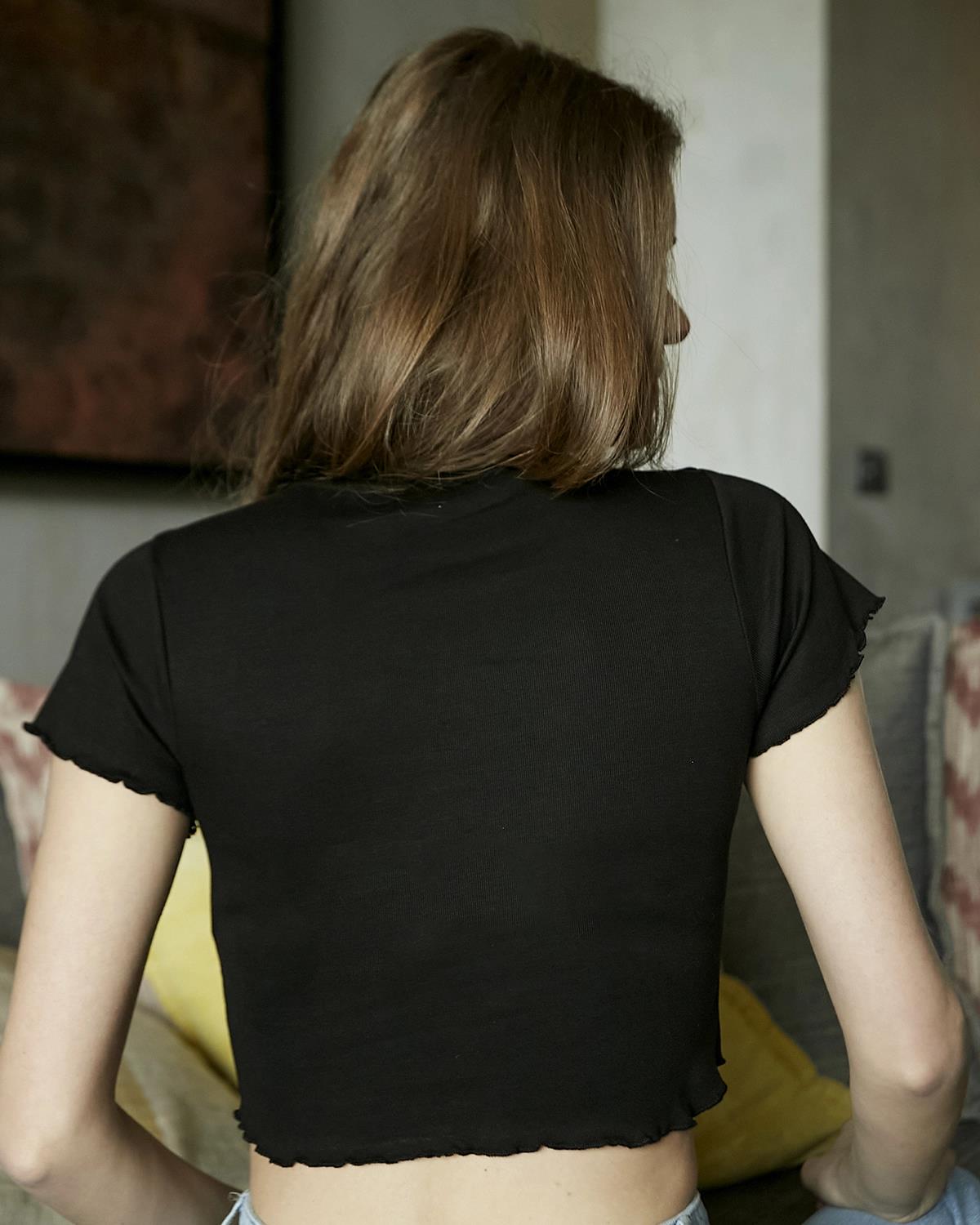 Baskılı Crop T-Shirt