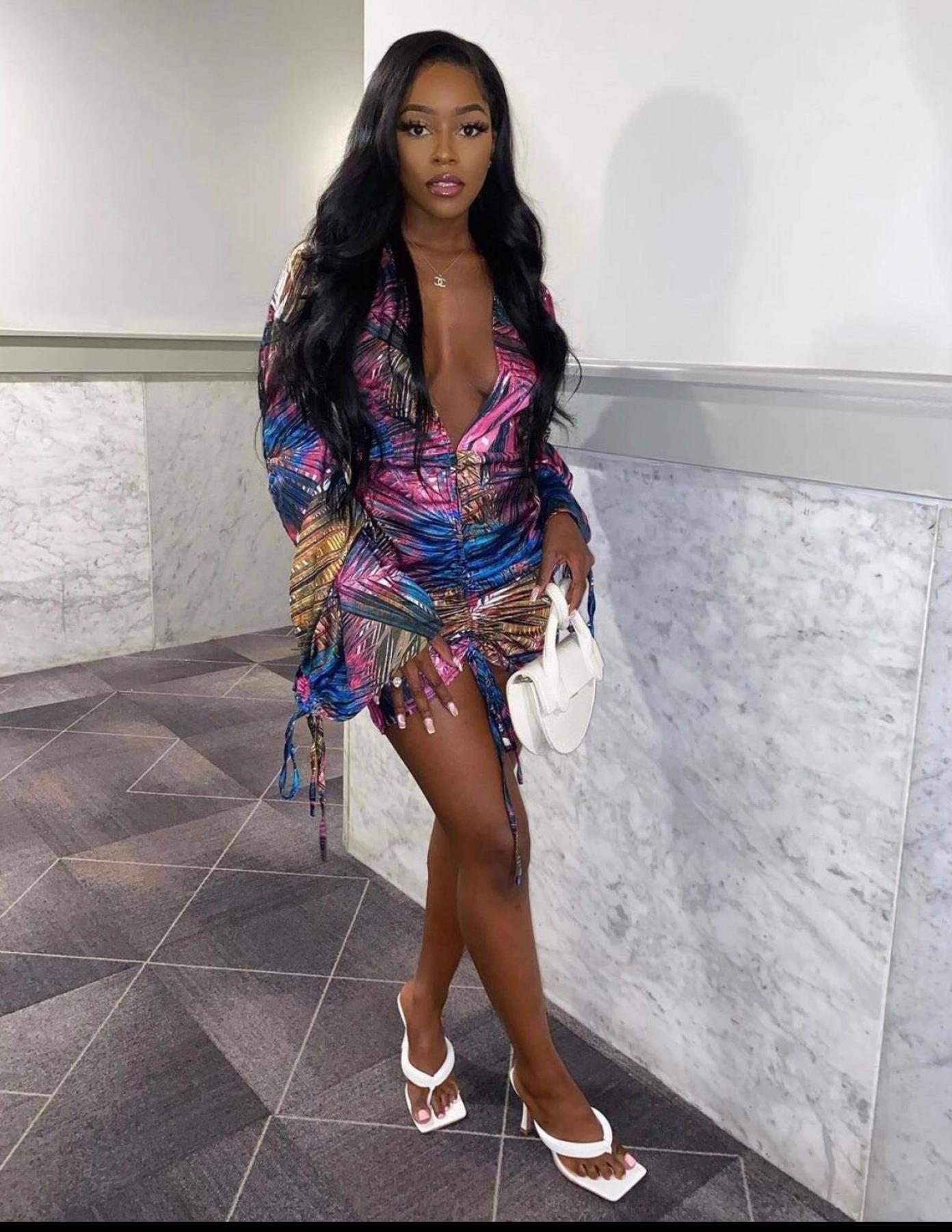 Çiçek Desenli Mini Elbise