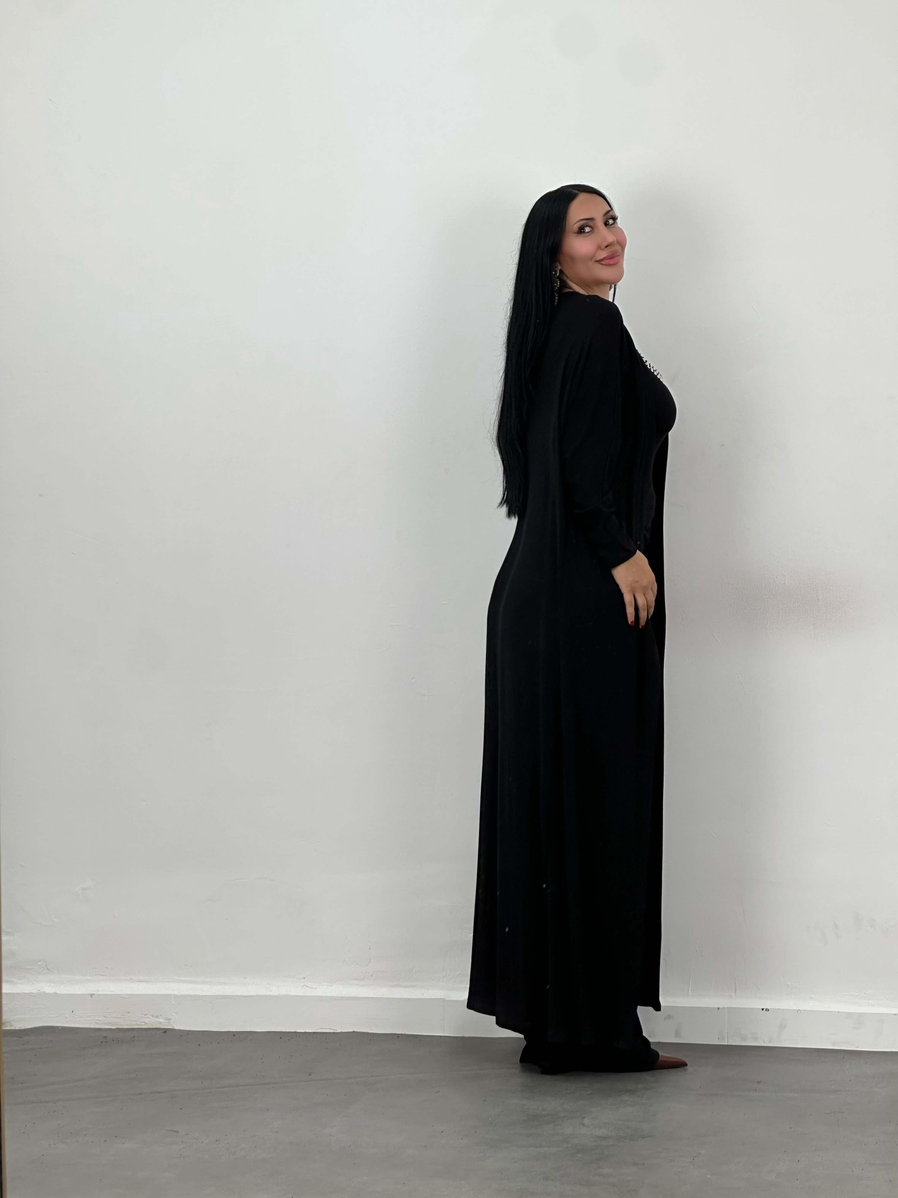 Drop Taş Detaylı Hırka, Bluz & Pantolon 3'lü Takım