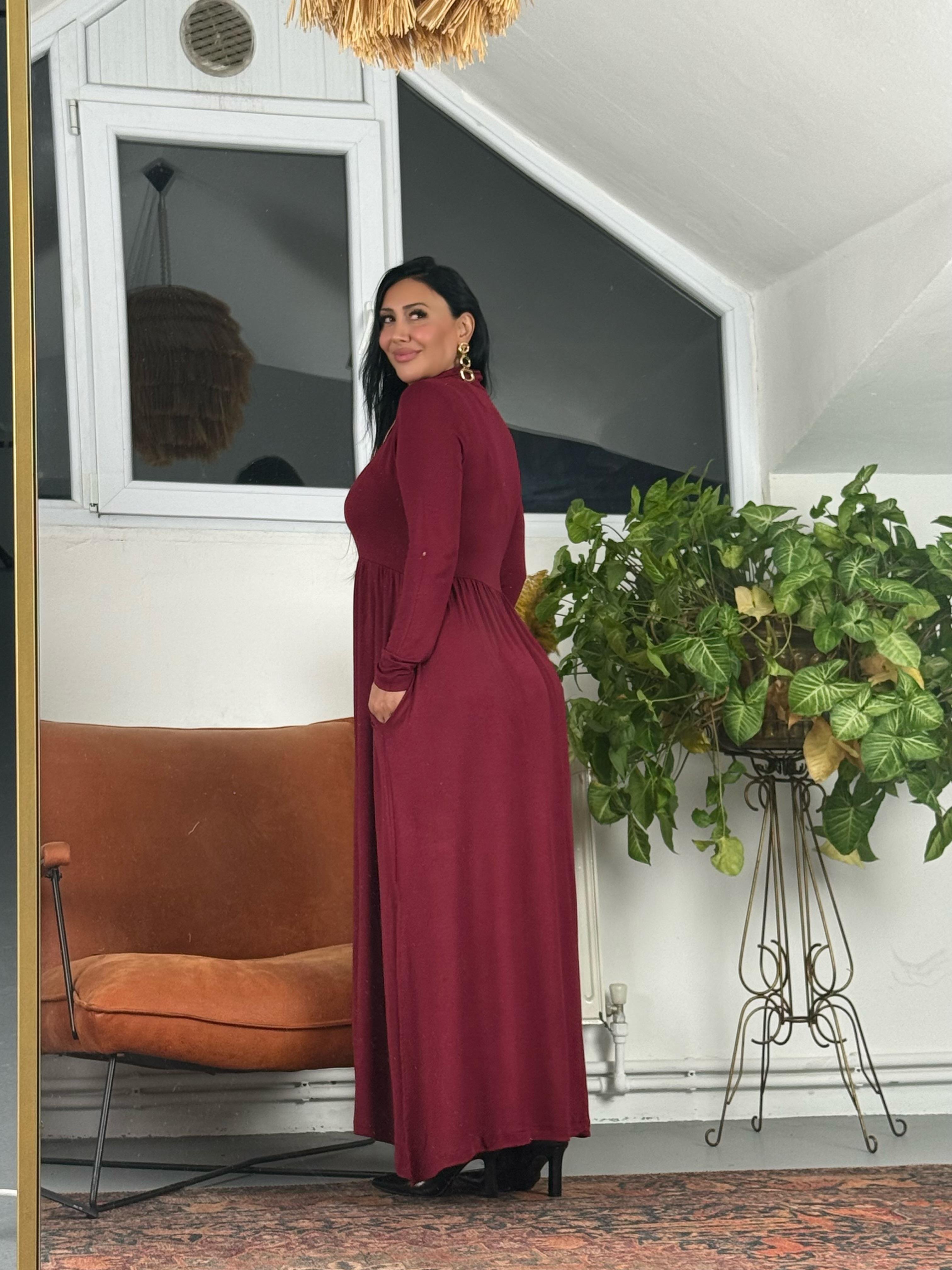 Fermuarlı Maxi Triko Elbise