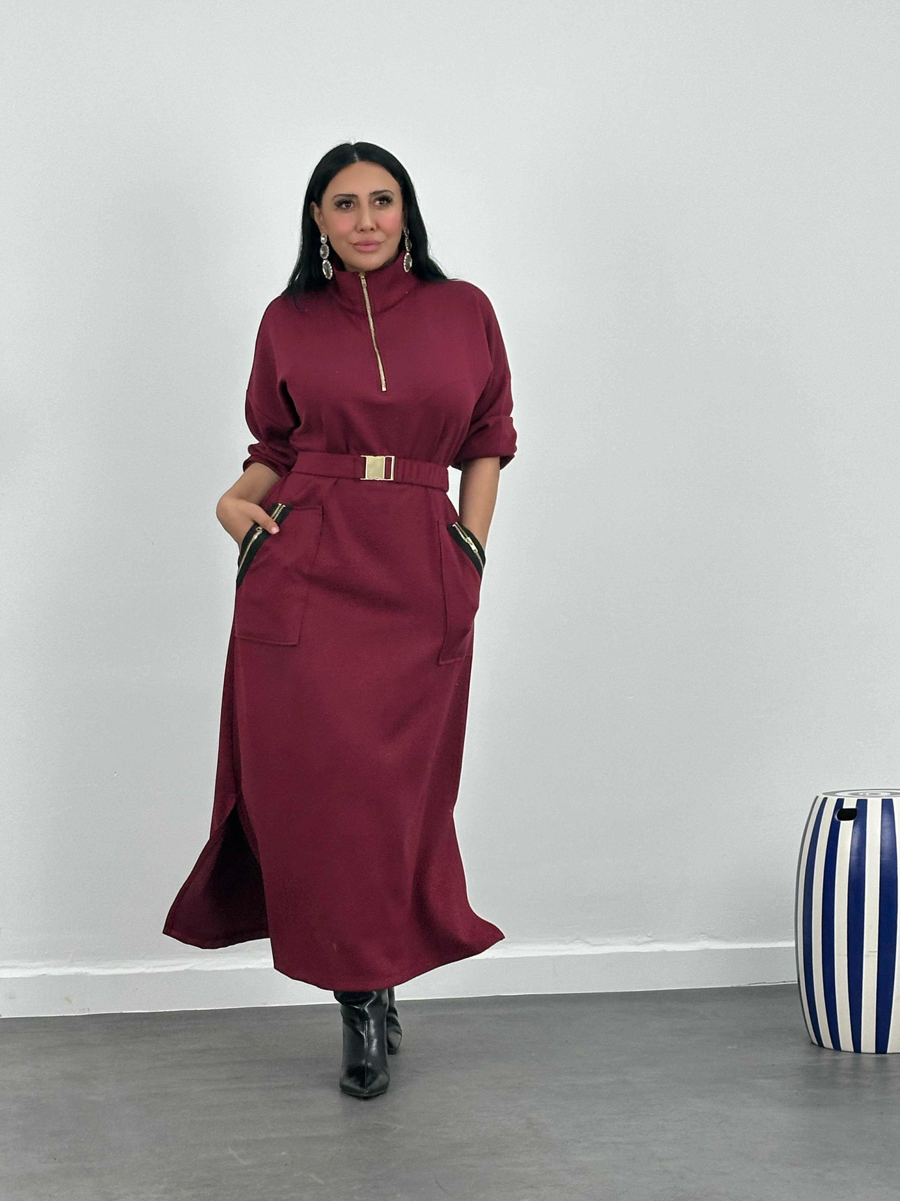 Kemerli Modal Maxi Elbise