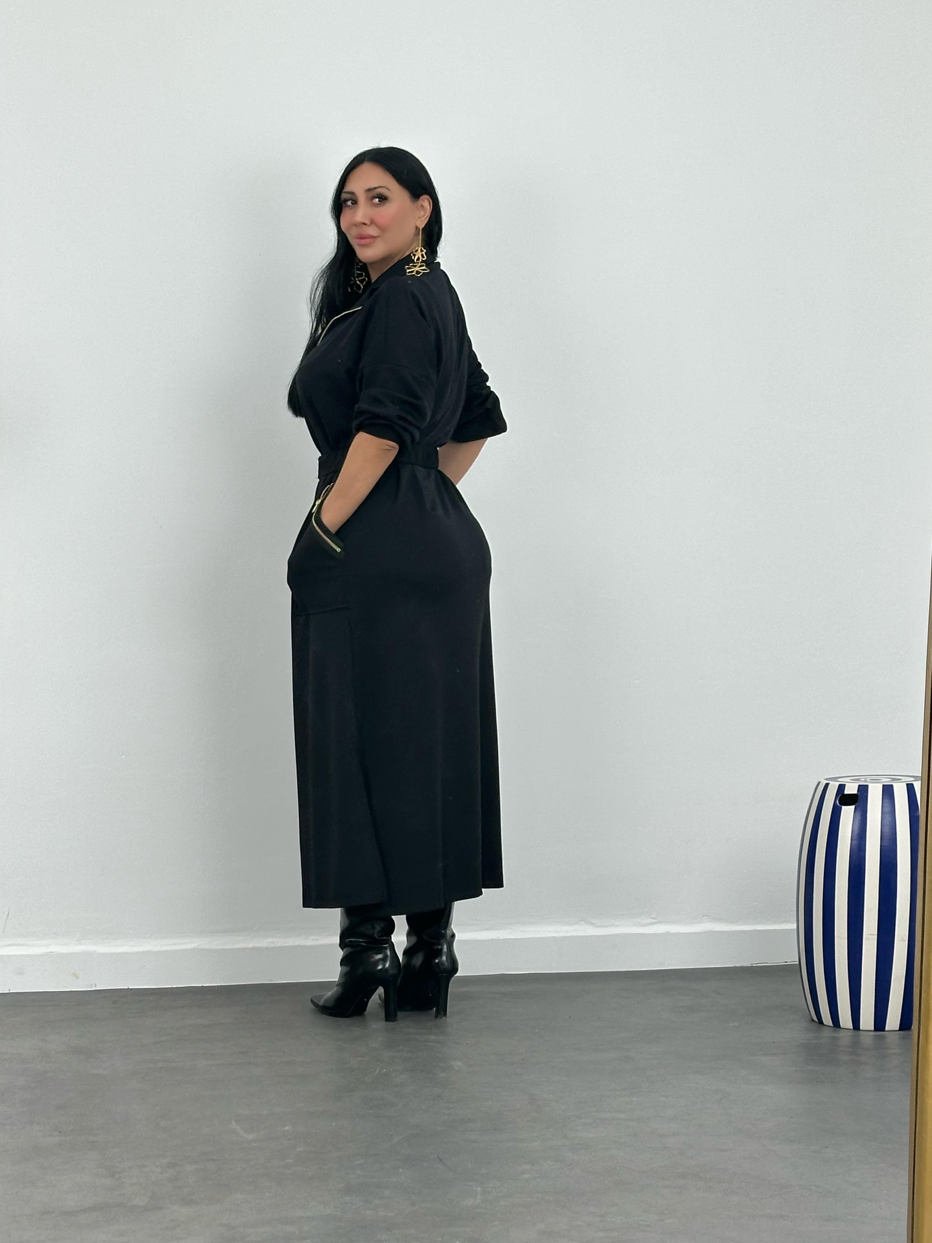 Kemerli Modal Maxi Elbise