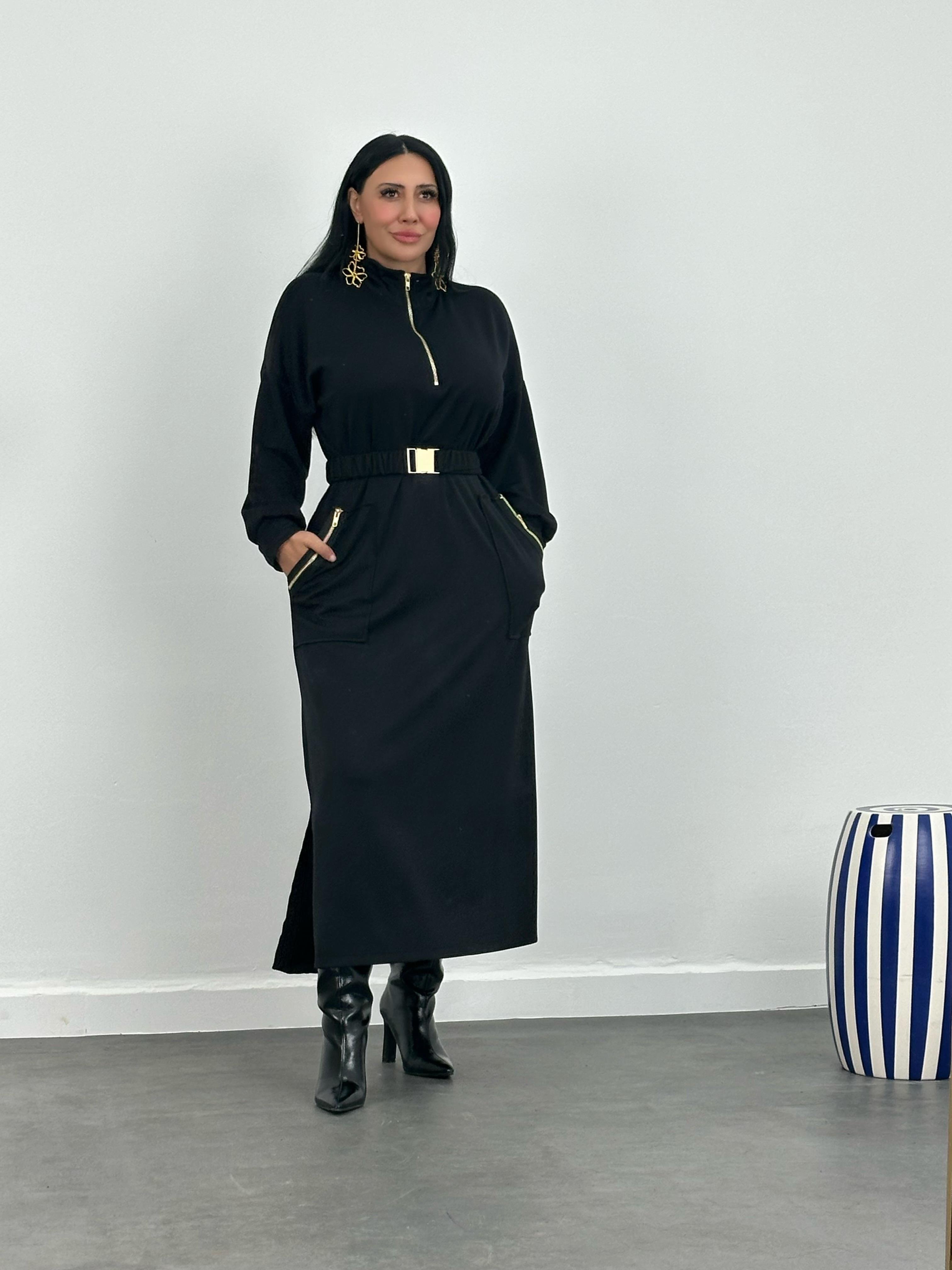 Kemerli Modal Maxi Elbise