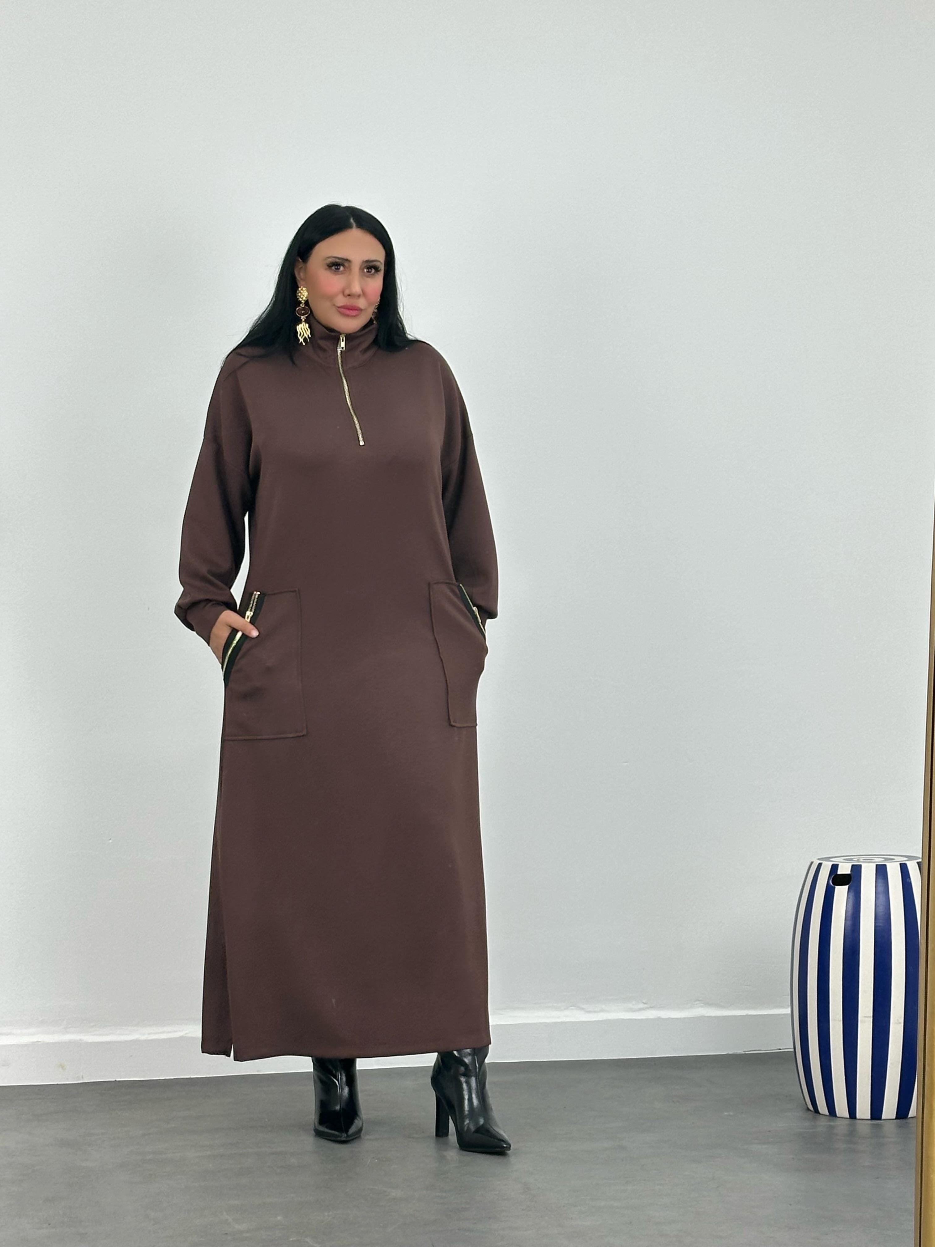 Kemerli Modal Maxi Elbise