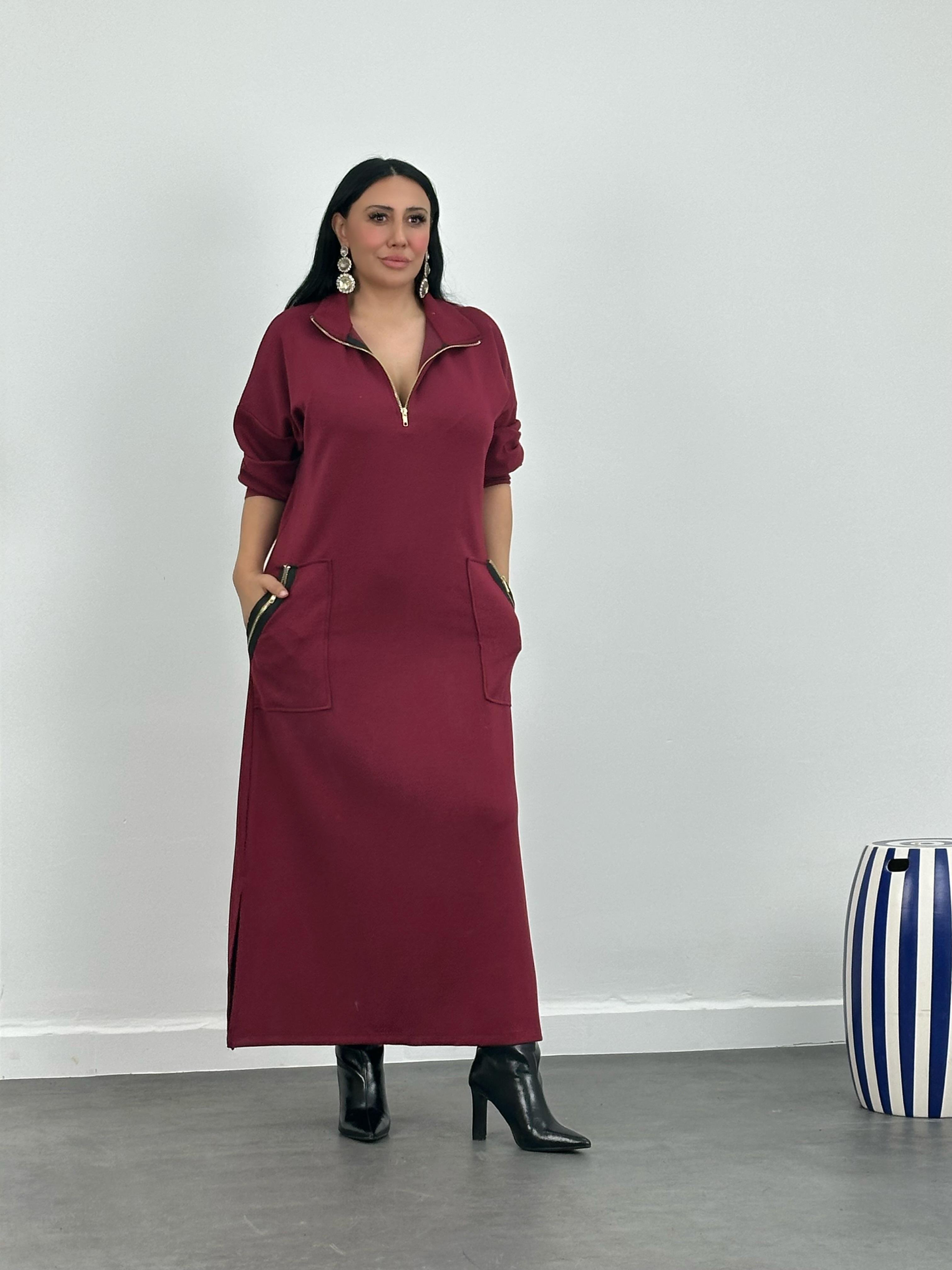 Kemerli Modal Maxi Elbise