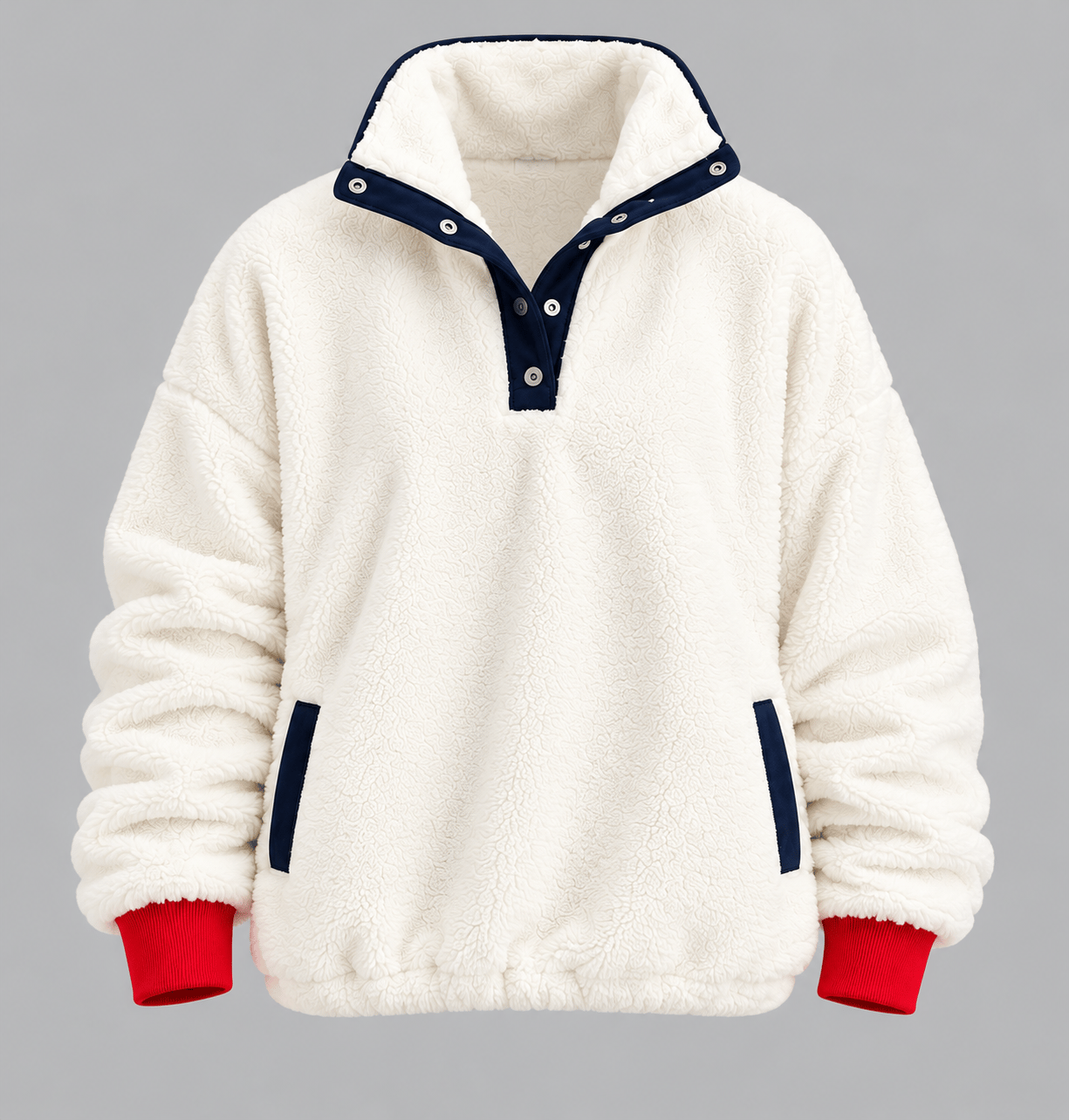 Sırtı Baskılı Peluş Polar Sweat