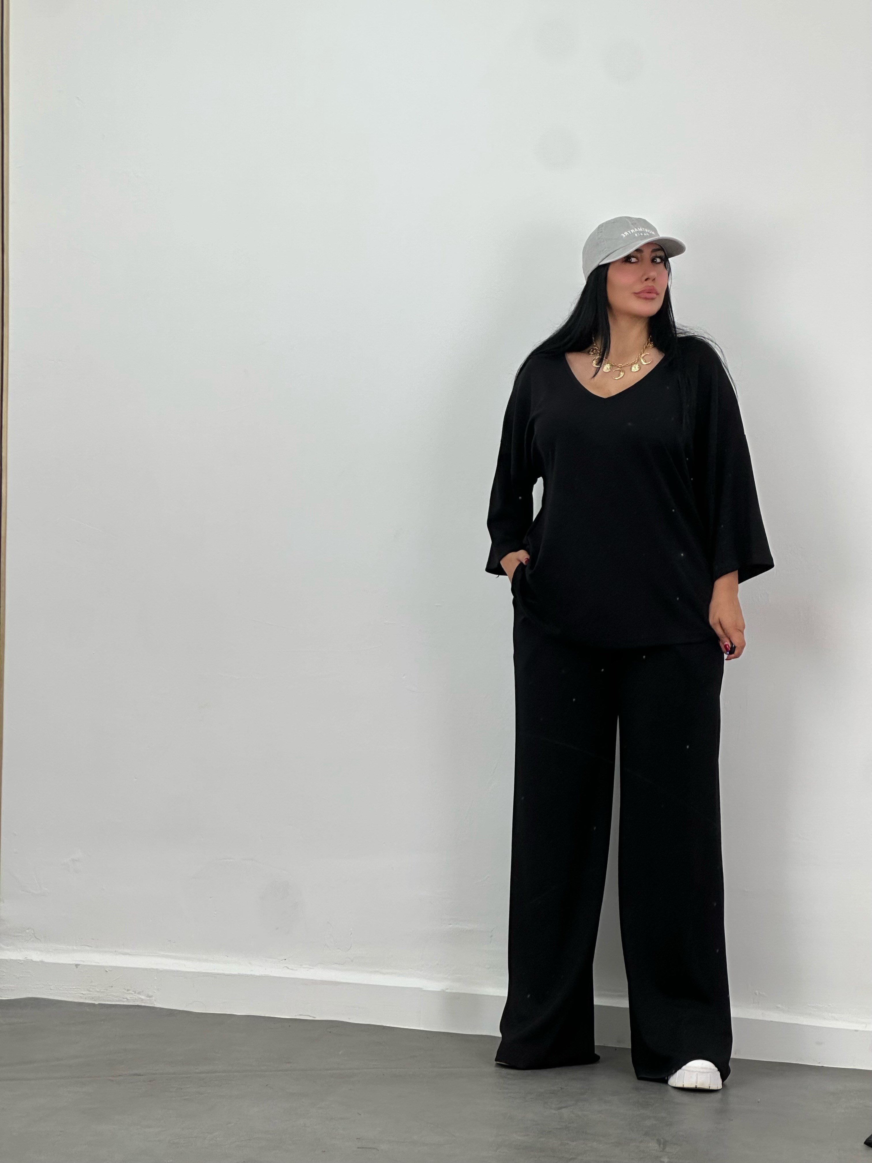 V Yaka Oversize Modal Takım