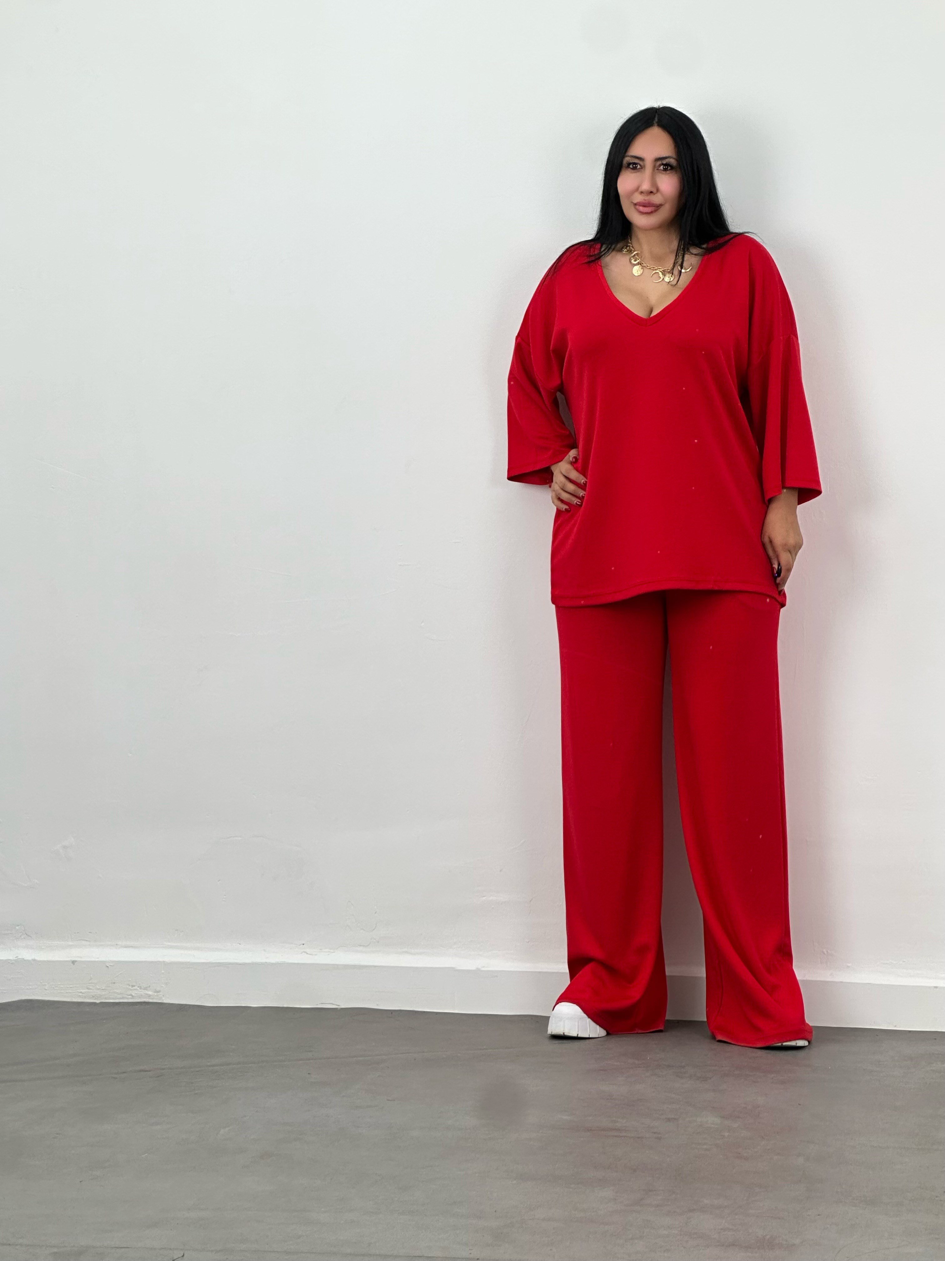V Yaka Oversize Modal Takım