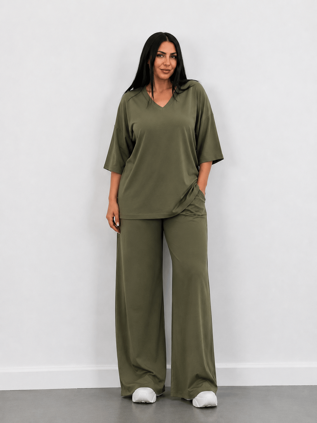 V Yaka Oversize Modal Takım