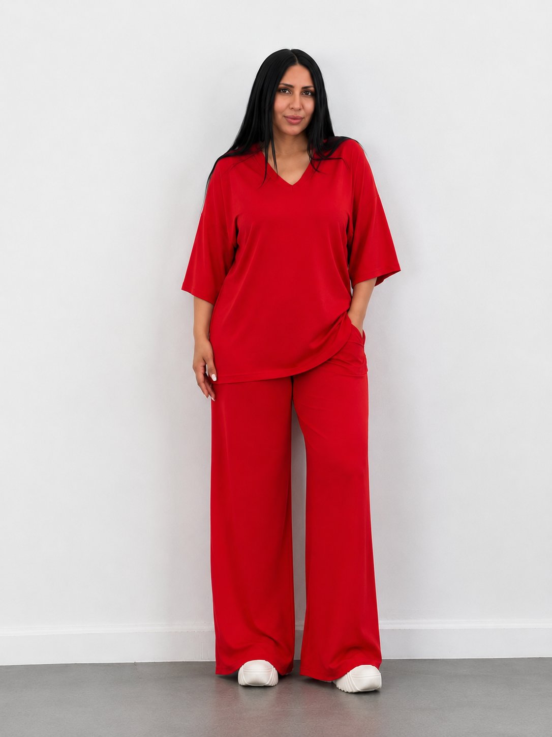 V Yaka Oversize Modal Takım