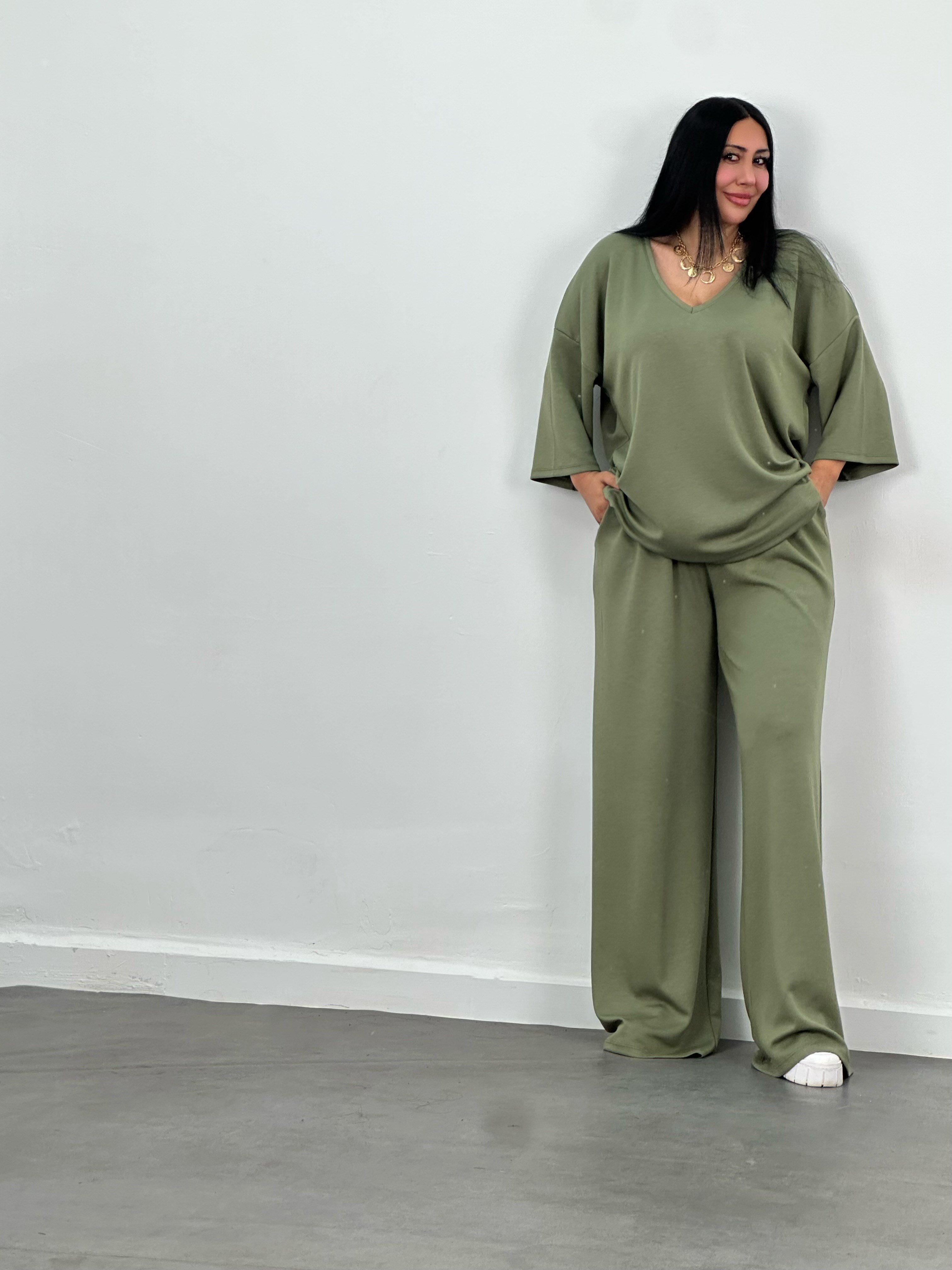 V Yaka Oversize Modal Takım