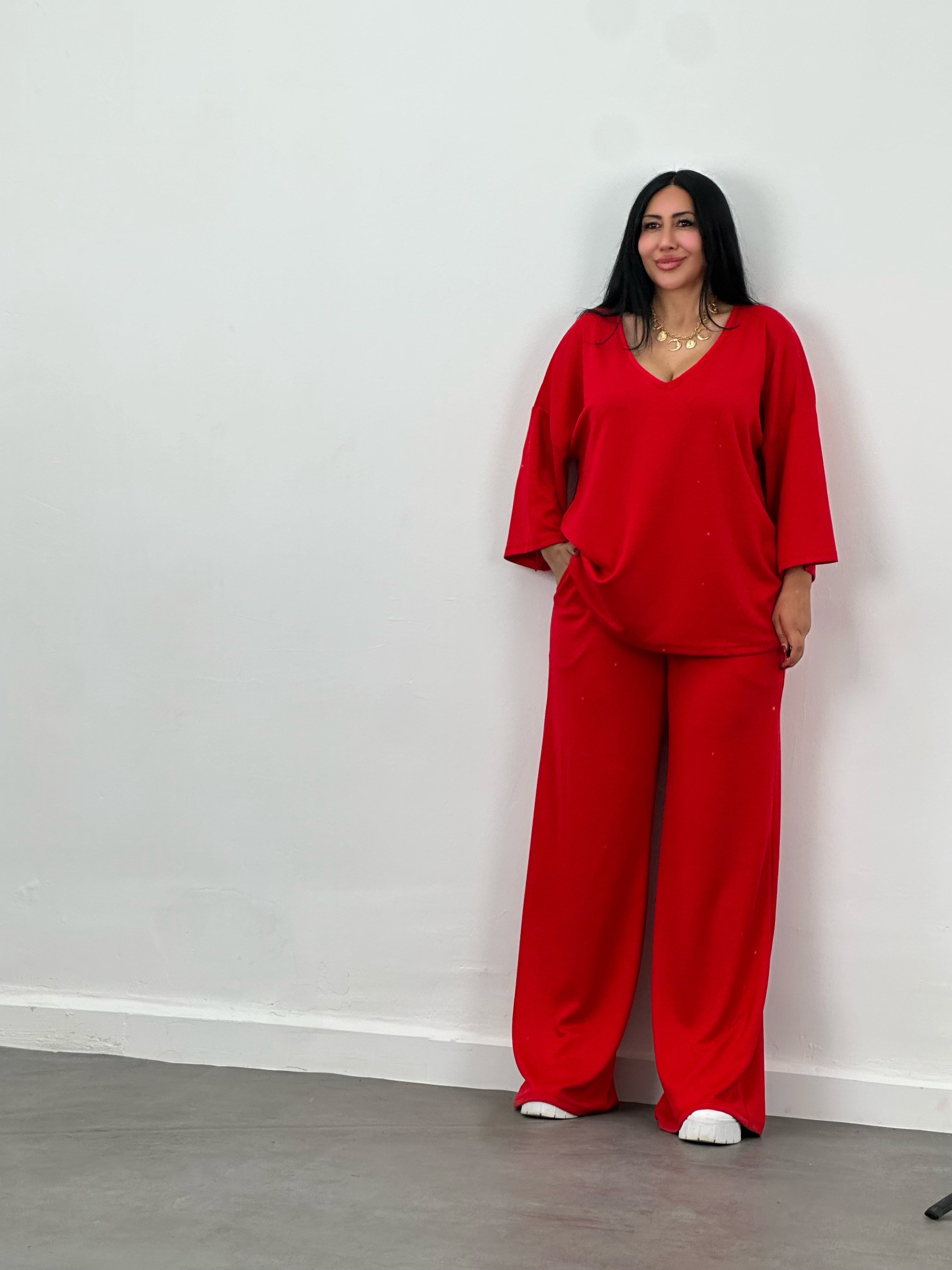 V Yaka Oversize Modal Takım