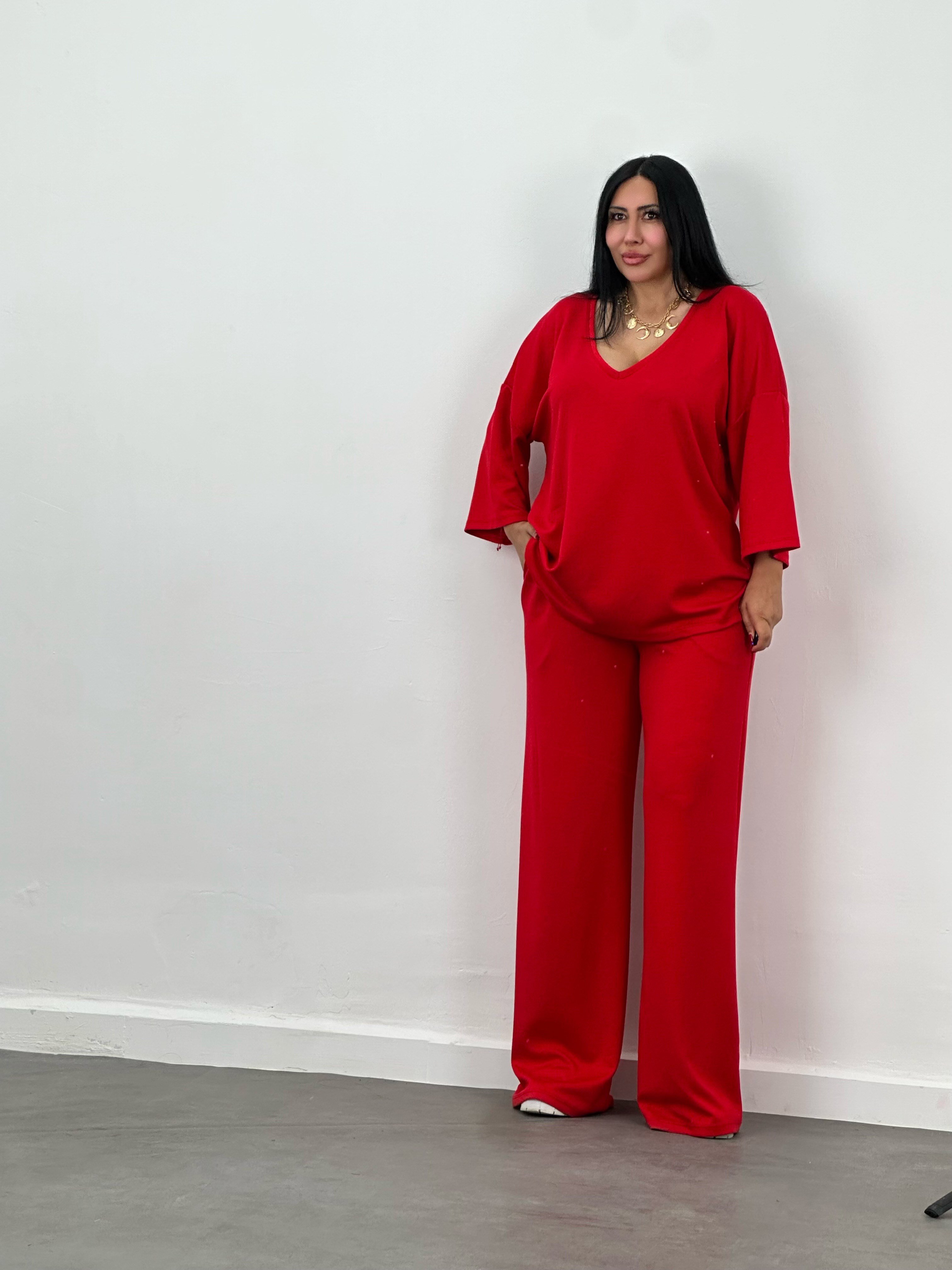 V Yaka Oversize Modal Takım