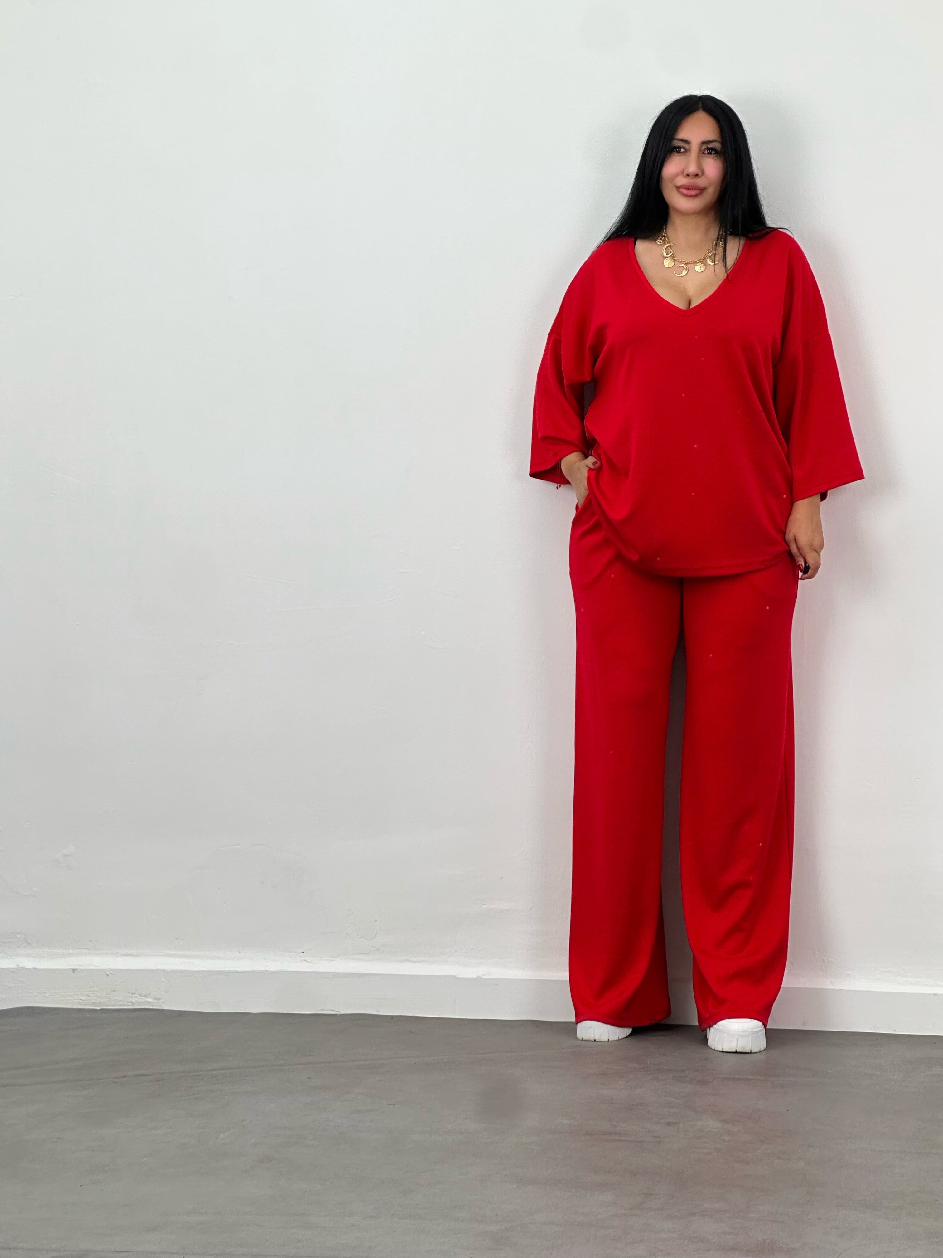 V Yaka Oversize Modal Takım
