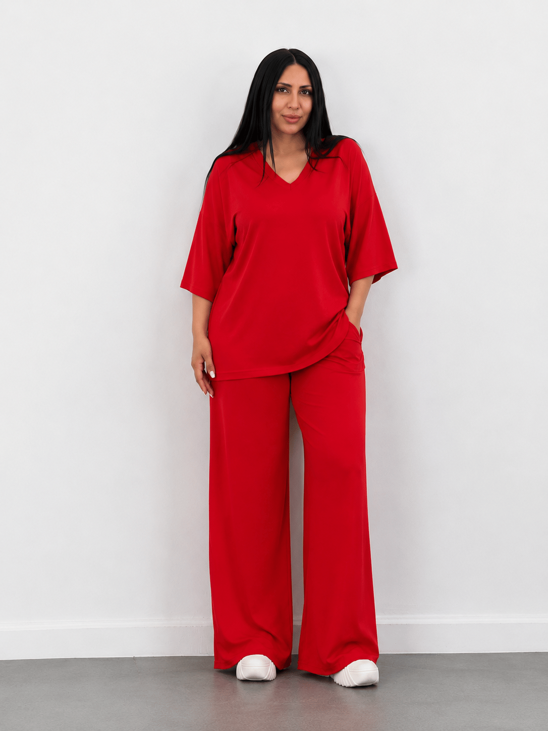 V Yaka Oversize Modal Takım