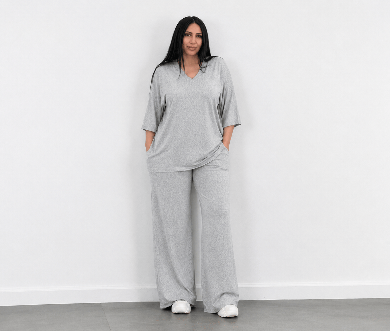 V Yaka Oversize Modal Takım