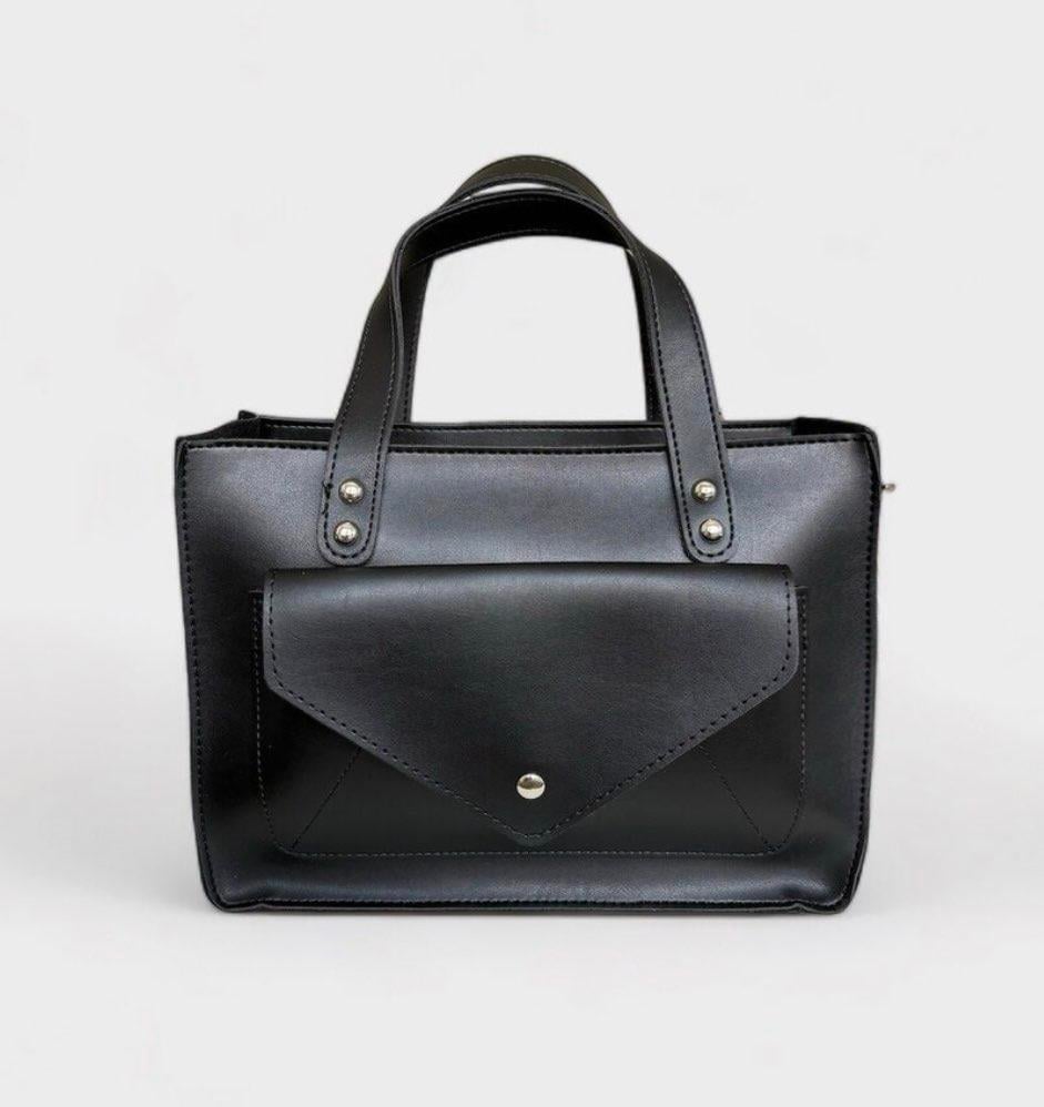 Vanessa Siyah Deri Evrak