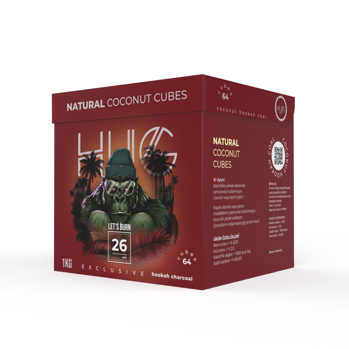 Hug Coal 26 mm Nargile Kömürü – 1 kg - Hug