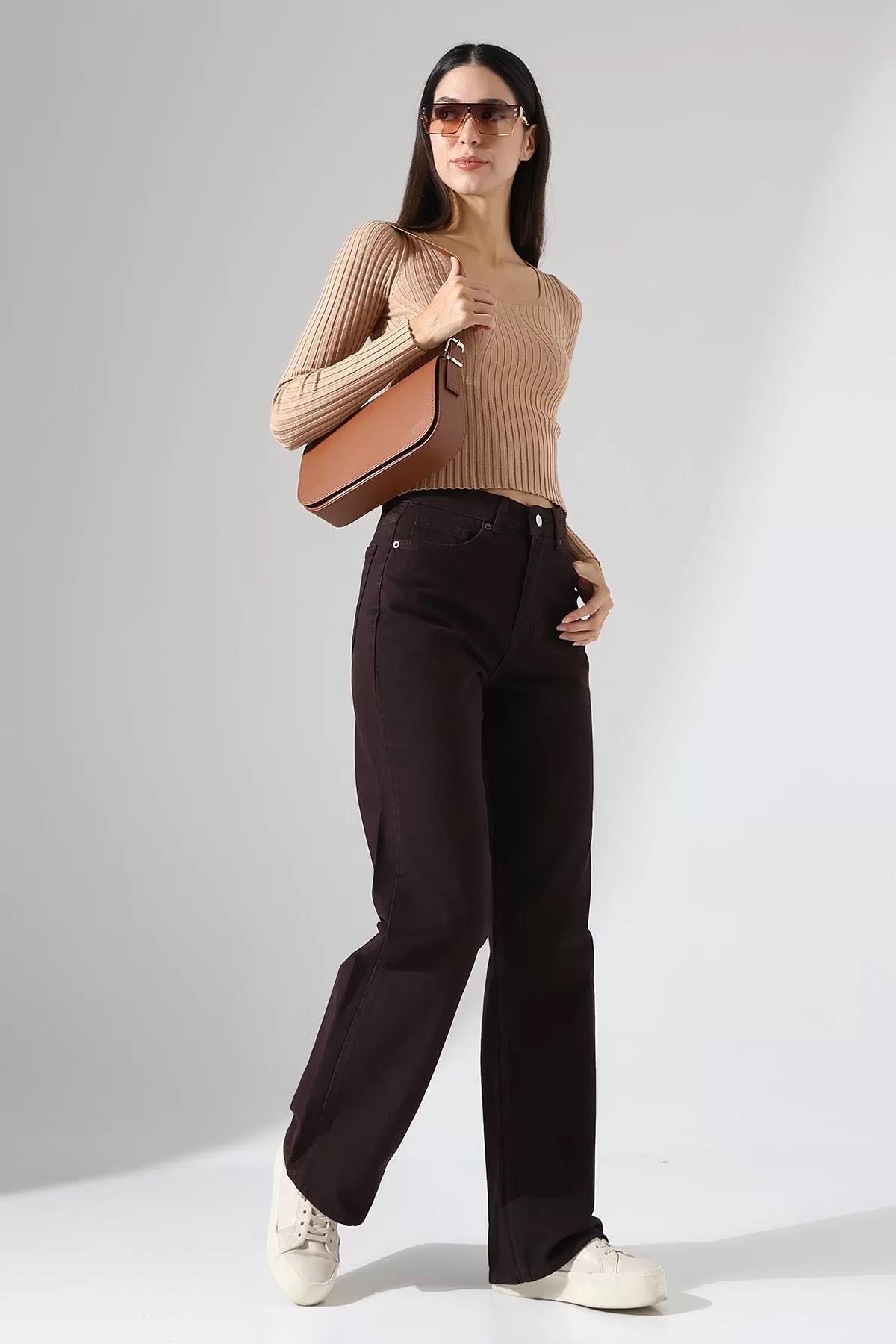 Kadın Yüksek Bel Straight Fit Jean