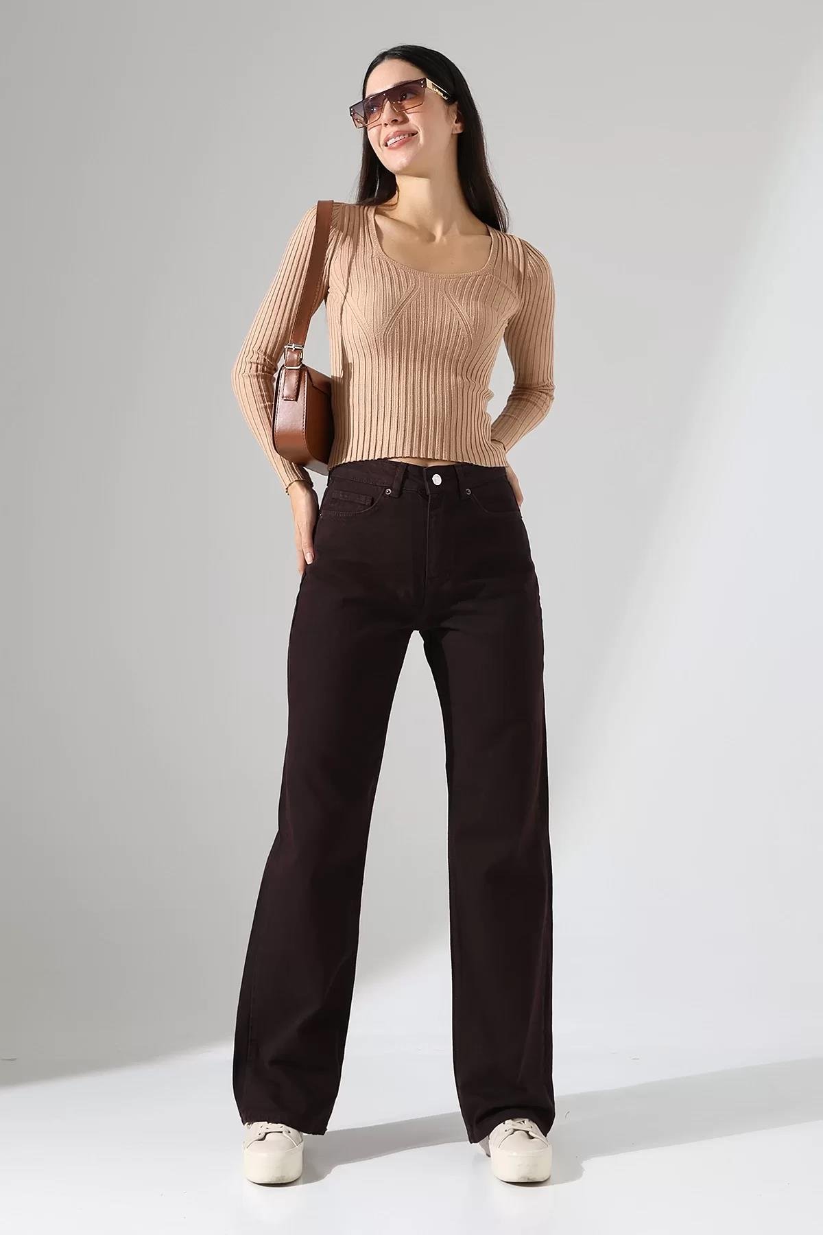 Kadın Yüksek Bel Straight Fit Jean