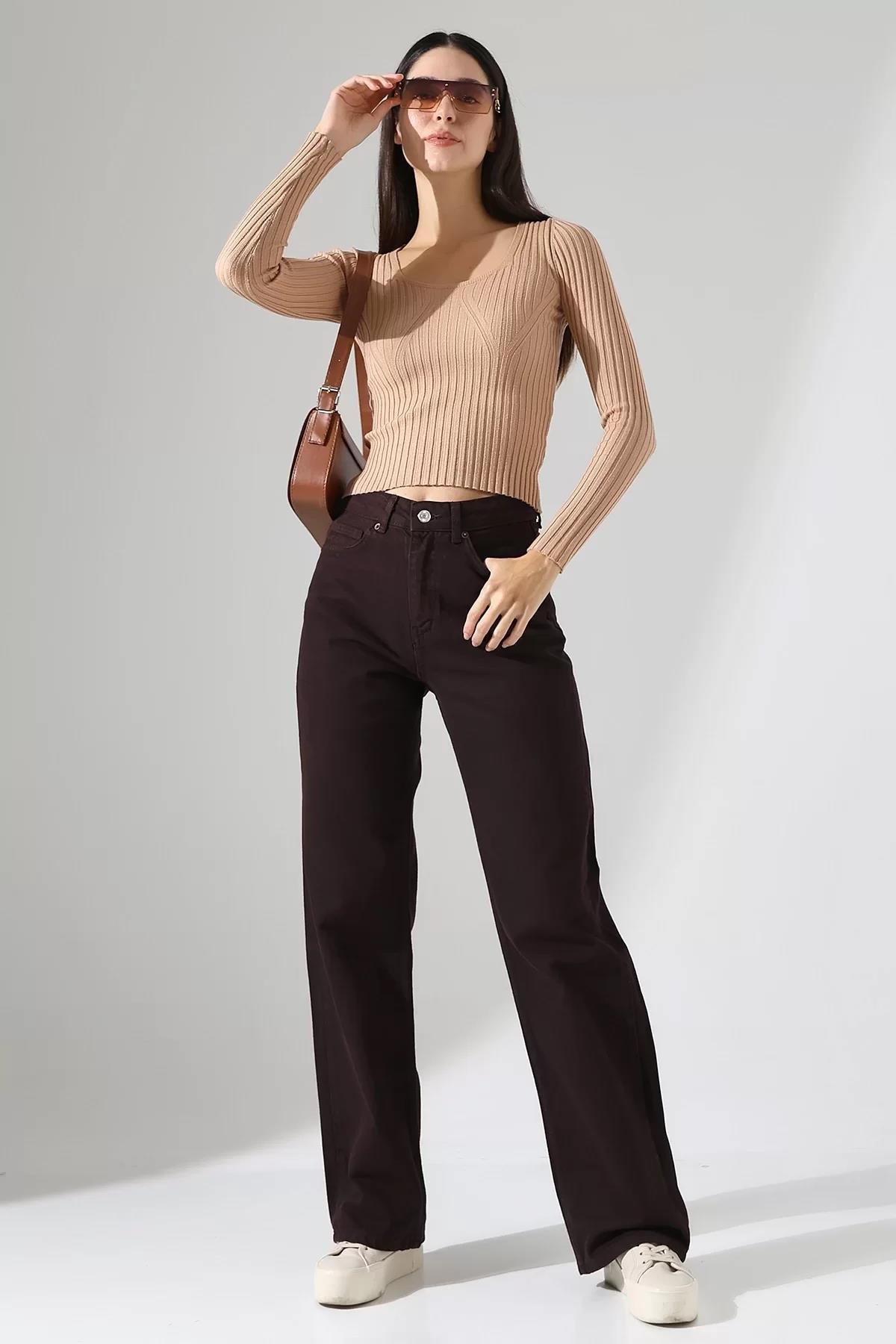 Kadın Yüksek Bel Straight Fit Jean
