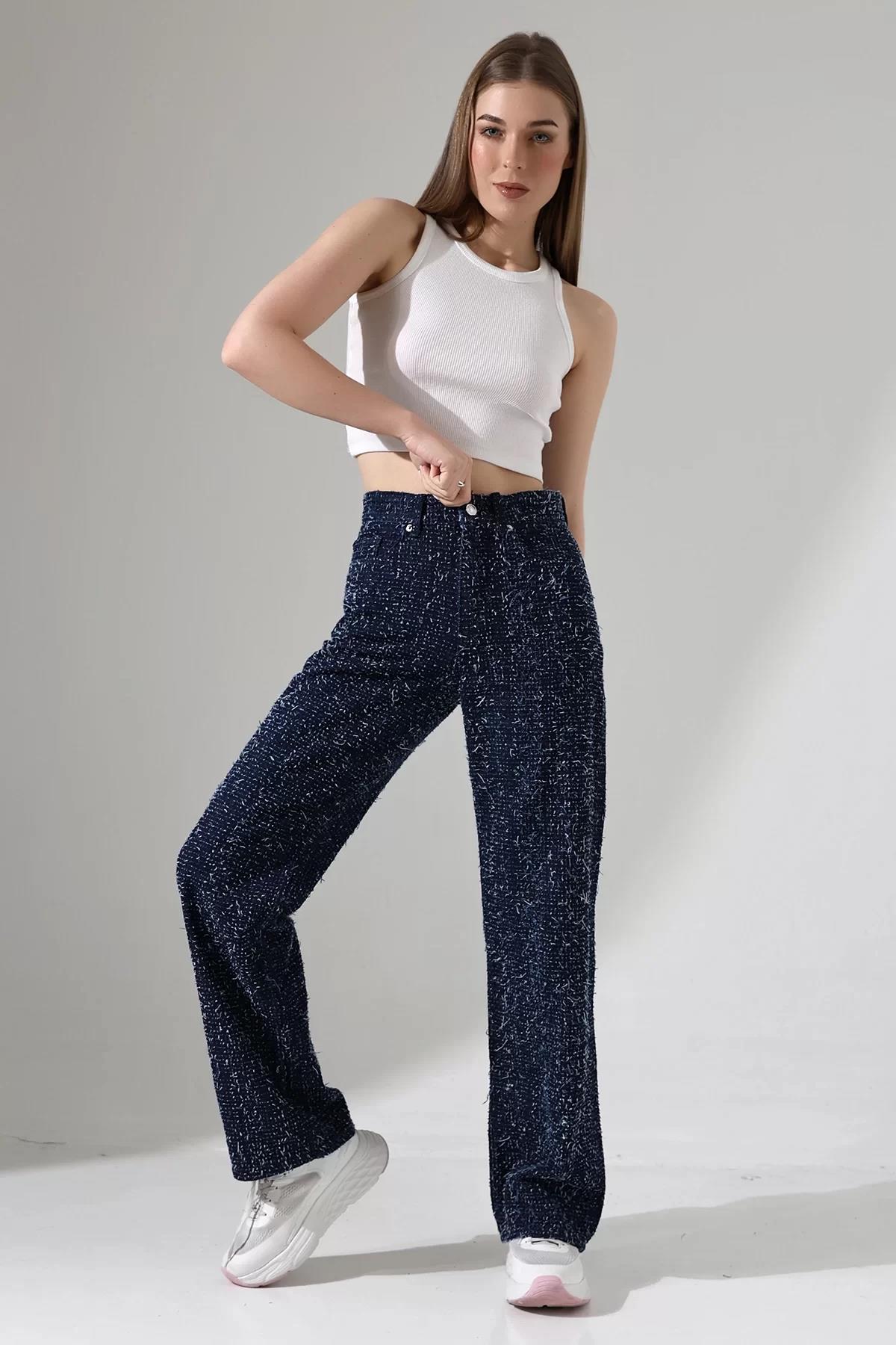 Koyu Mavi Nova Dokulu Straight Jean