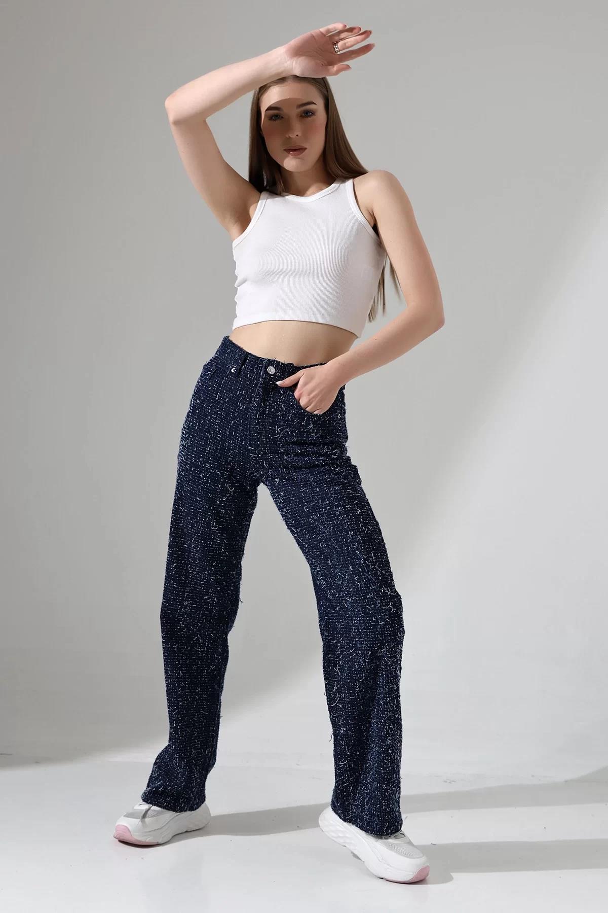 Koyu Mavi Nova Dokulu Straight Jean