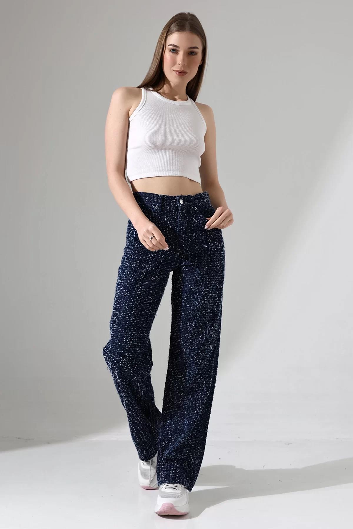 Koyu Mavi Nova Dokulu Straight Jean