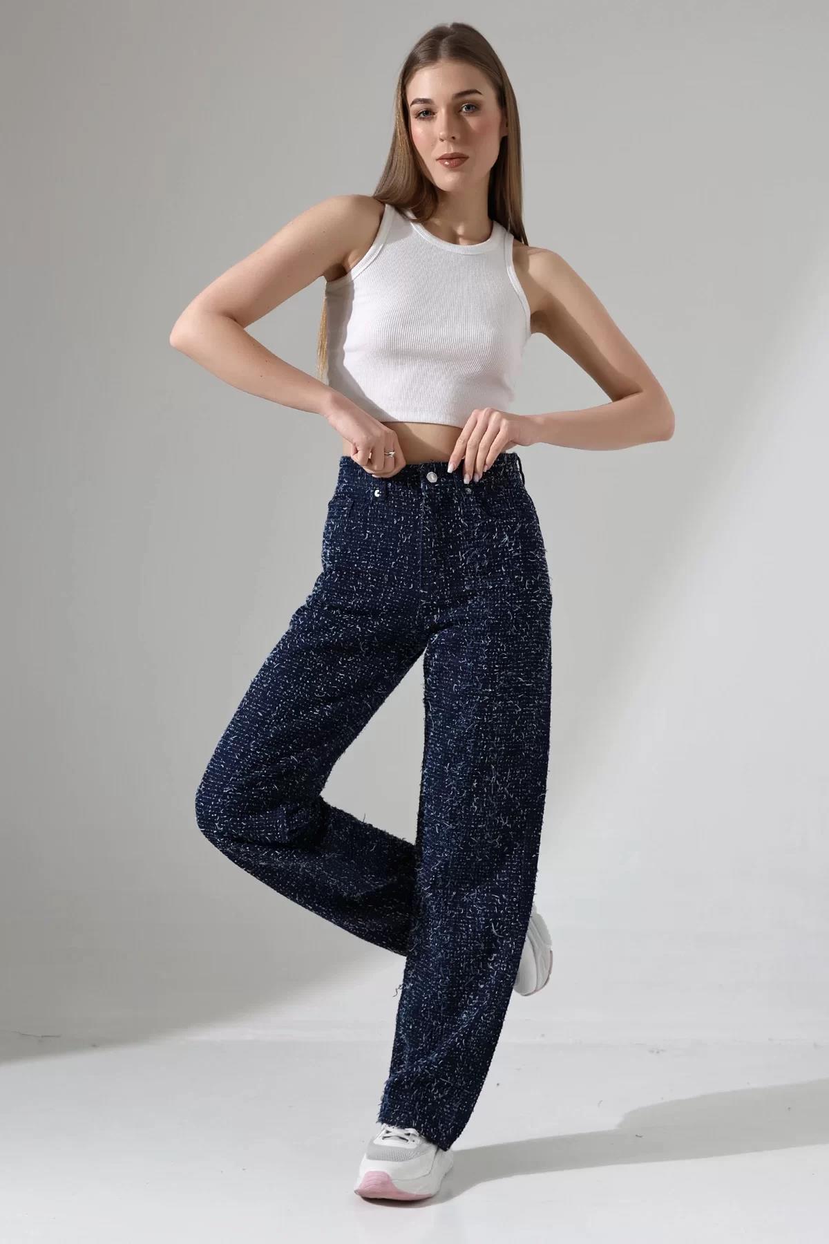 Koyu Mavi Nova Dokulu Straight Jean