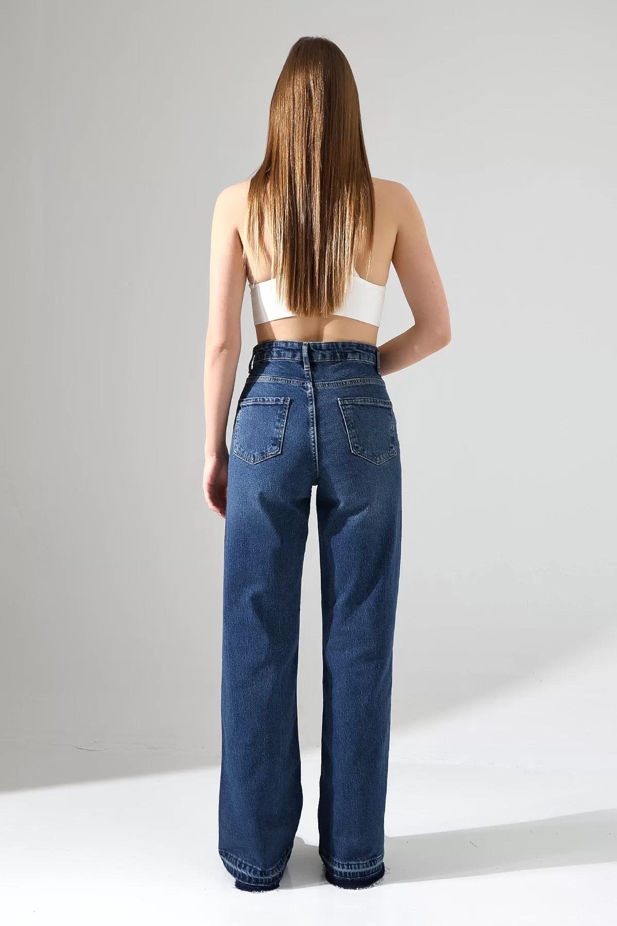 Paça Detaylı Wide Leg Jean