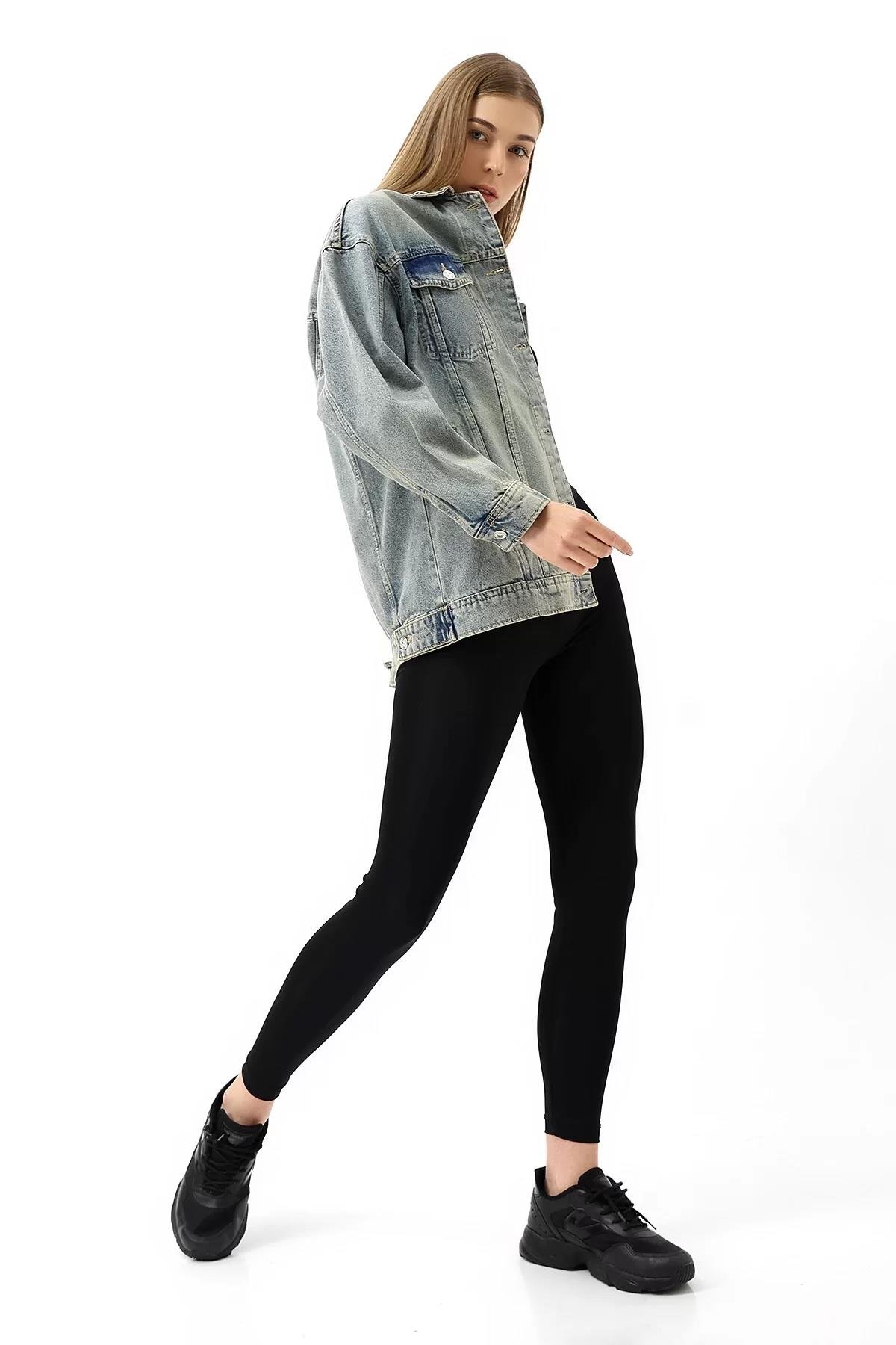 Tint Yıkamalı Oversize Denim Ceket
