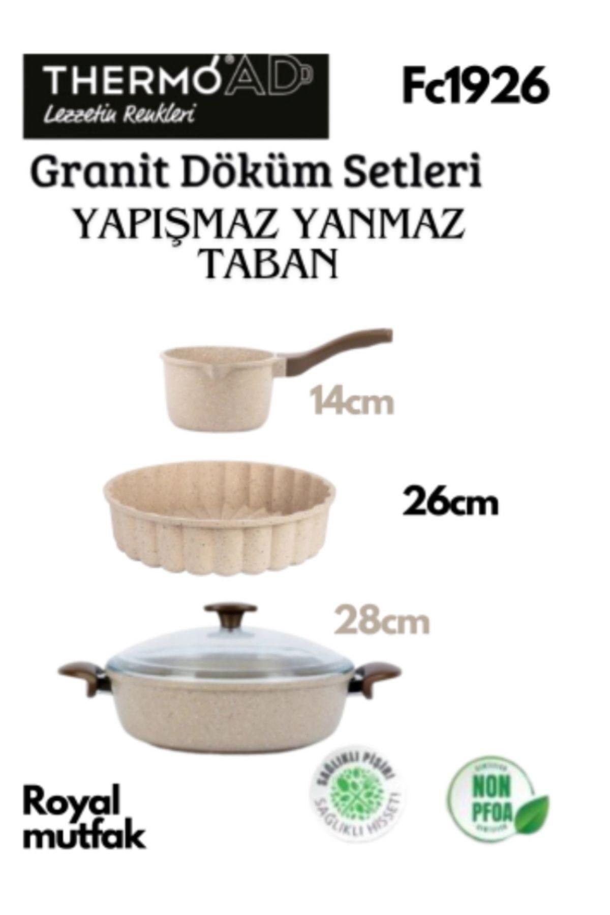 ThermoadThermoad 3'Lü Vizon Set (Sosluk&Sütlük-Tart Kalıbı-28 Cm Karnıyarık Tenceresi)