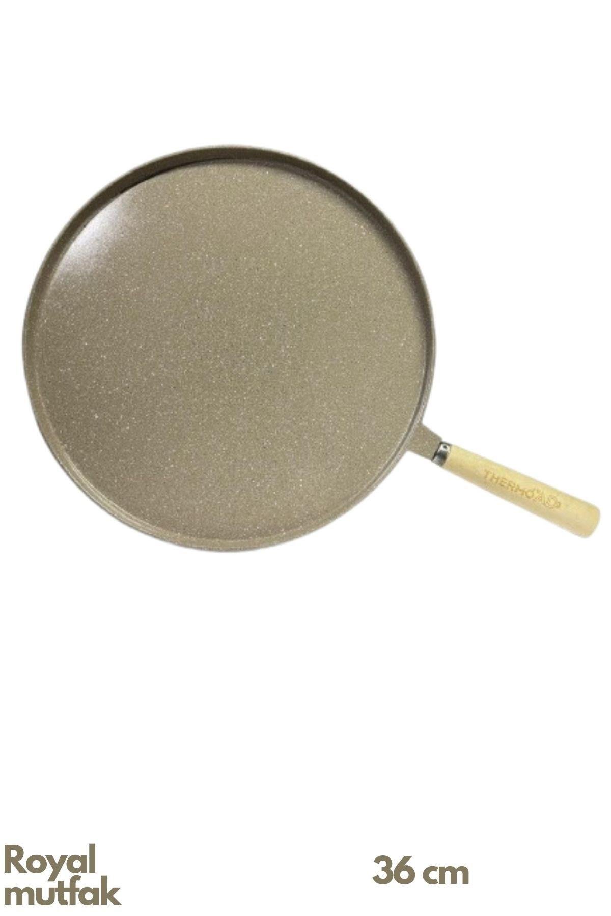 ThermoadThermoad Granit Döküm Ahşap Saplı Vizon Gözleme Tavası 36 Cm