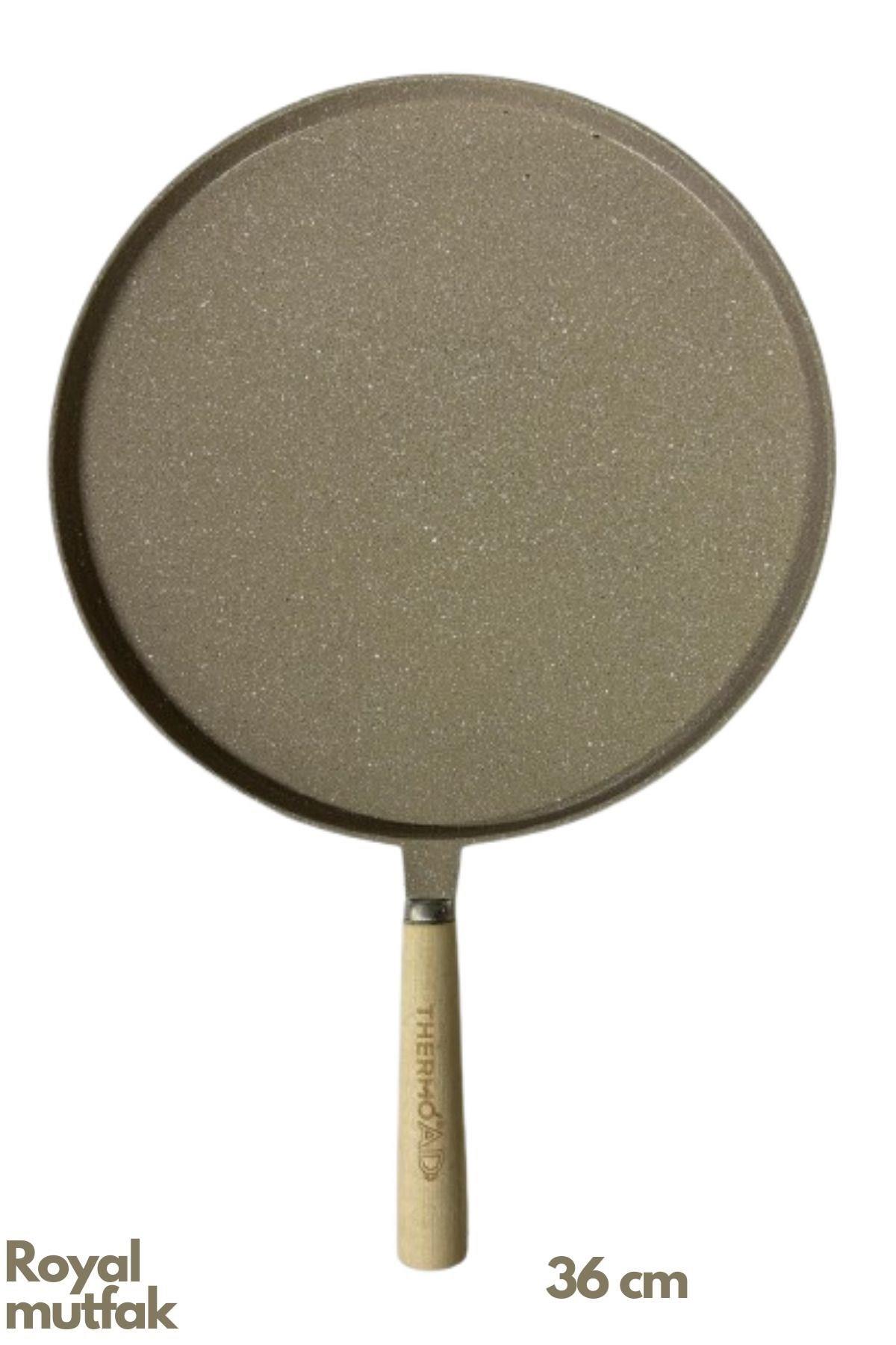 ThermoadThermoad Granit Döküm Ahşap Saplı Vizon Gözleme Tavası 36 Cm