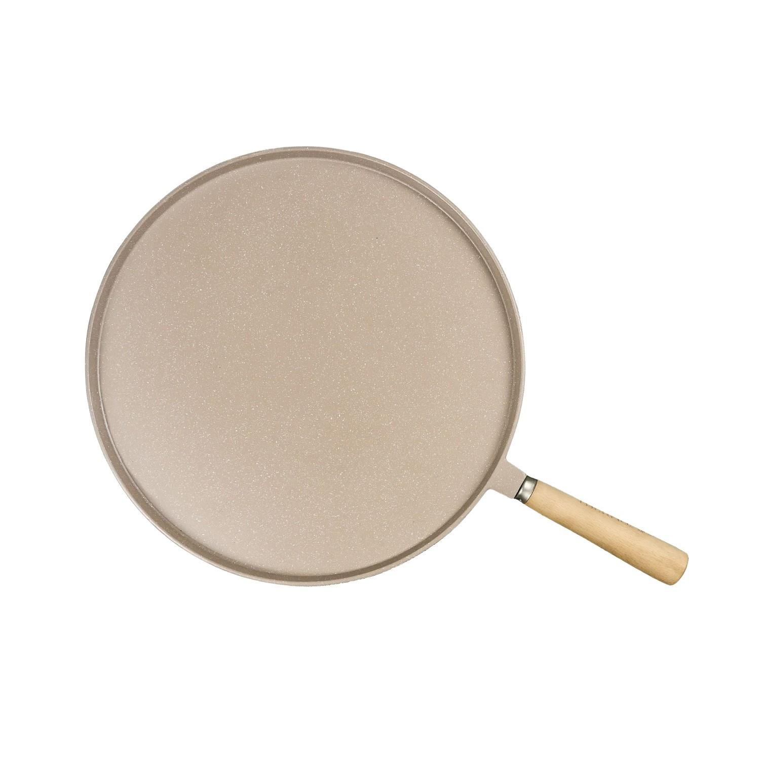 ThermoadThermoad Granit Döküm Ahşap Saplı Vizon Gözleme Tavası 36 Cm