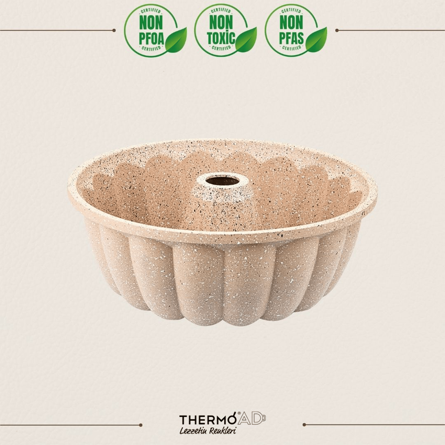 ThermoadThermoad Granit Döküm Kek Kalıbı Sık Dilimli Vizon 26 Cm