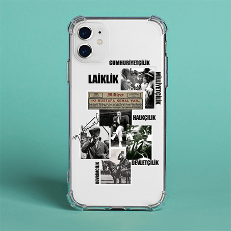 İphone Atatürk Baskılı Tüm Model Şeffaf Kılıflar