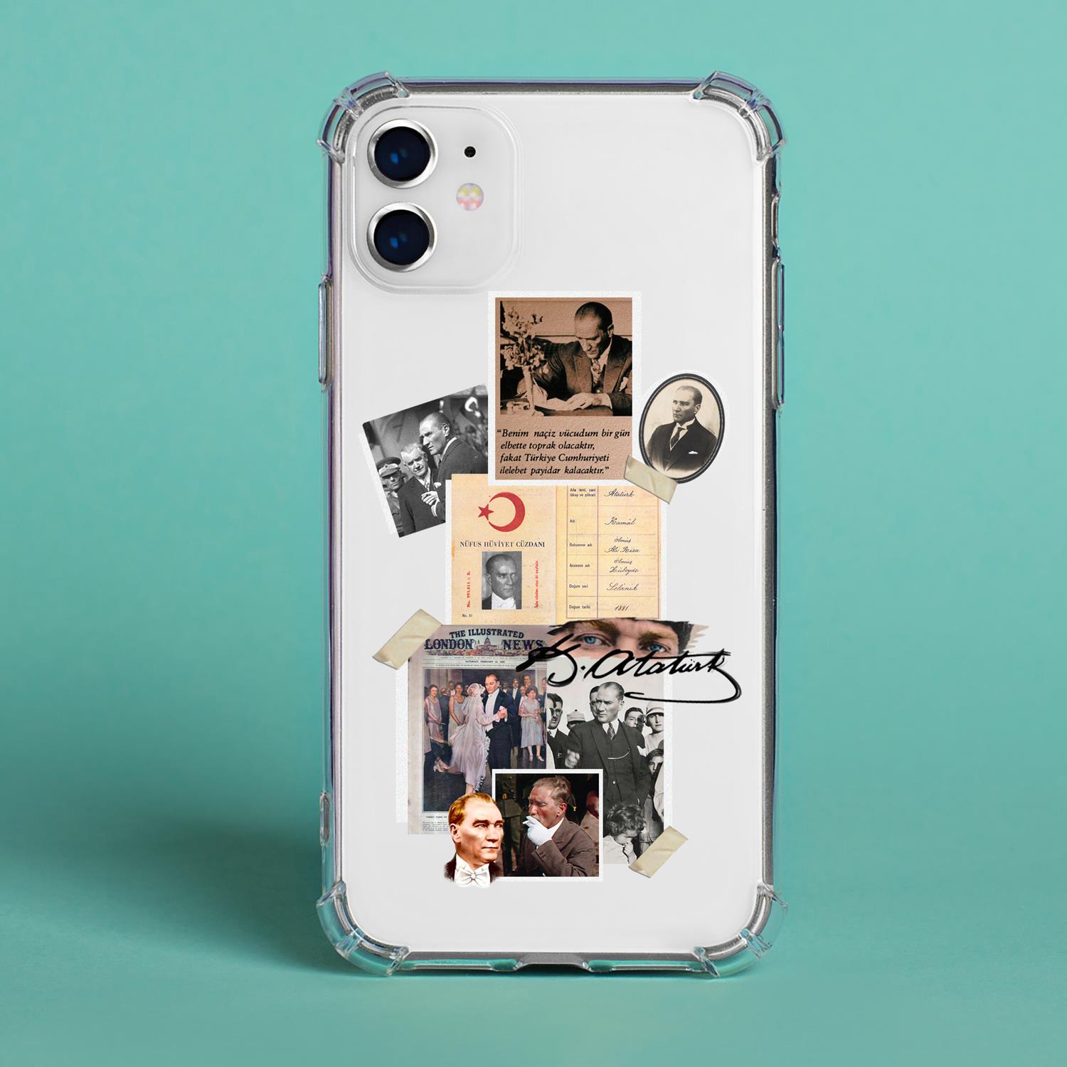 İphone Atatürk Baskılı Tüm Model Şeffaf Kılıflar