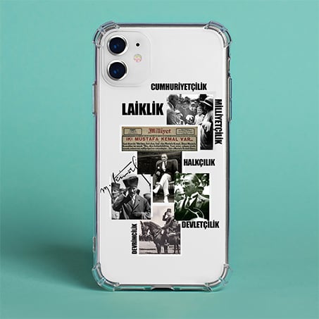 İphone Atatürk Baskılı Tüm Model Şeffaf Kılıflar