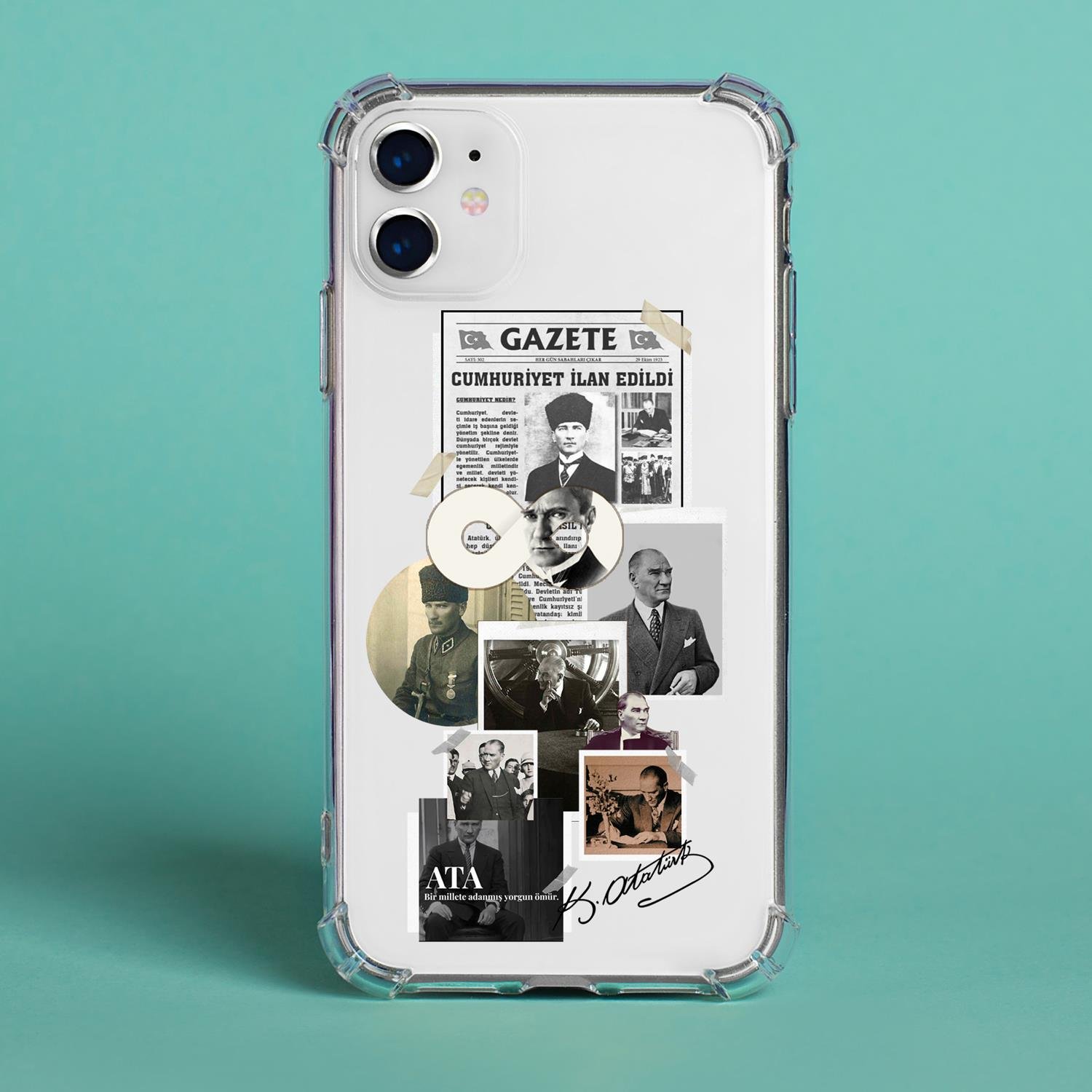 İphone Atatürk Baskılı Tüm Model Şeffaf Kılıflar
