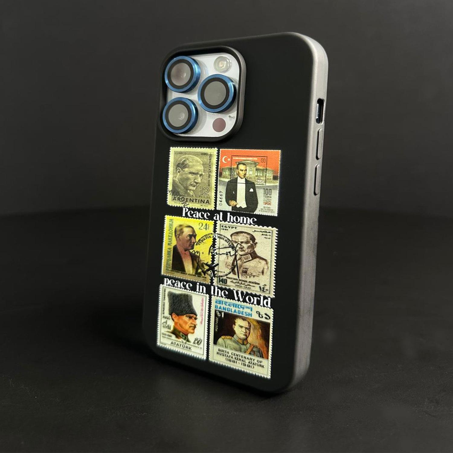İphone Atatürk Posta Pulu Baskılı Tüm Model Şeffaf Kılıflar