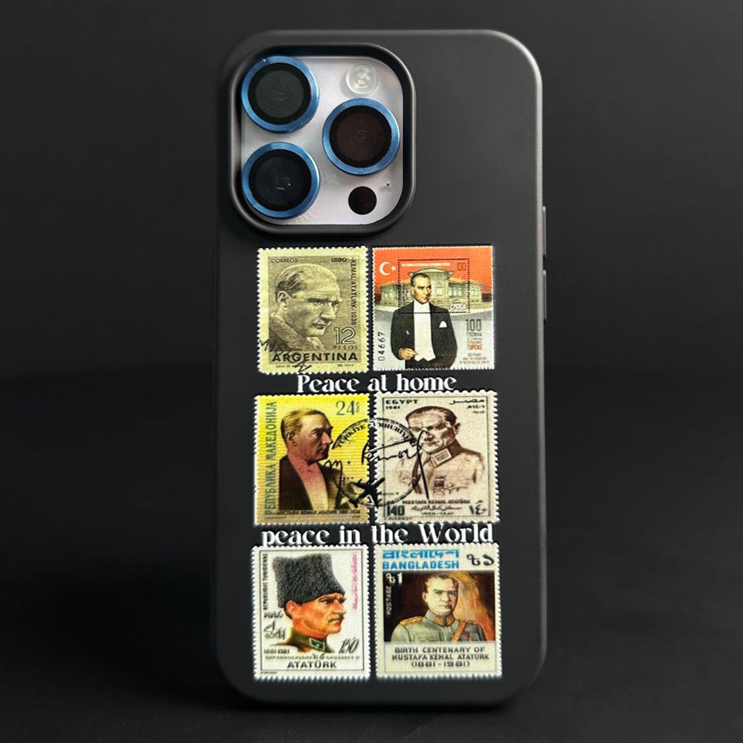 İphone Atatürk Posta Pulu Baskılı Tüm Model Şeffaf Kılıflar