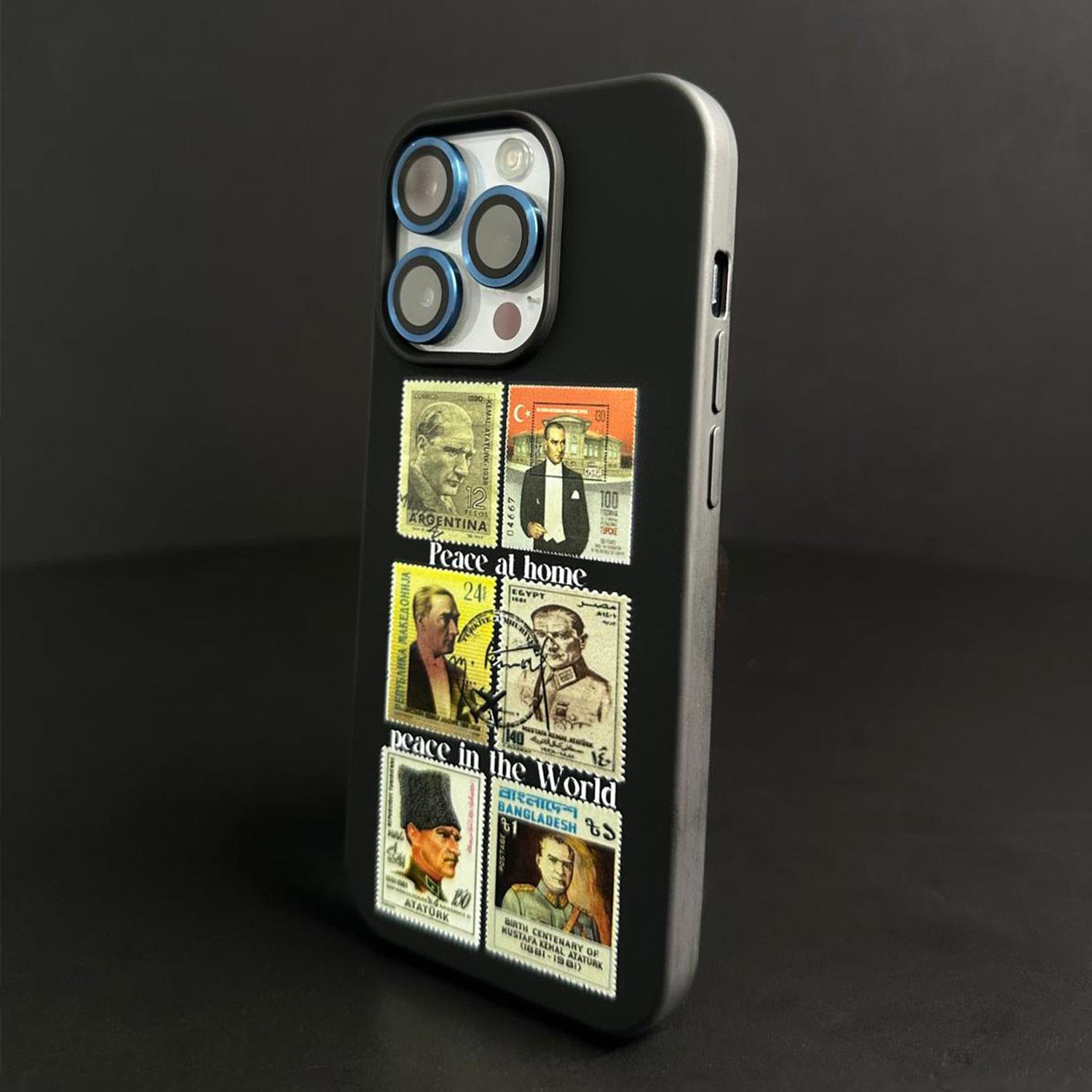 İphone Atatürk Türkiye Posta Pulu Baskılı Tüm Model Şeffaf Kılıflar