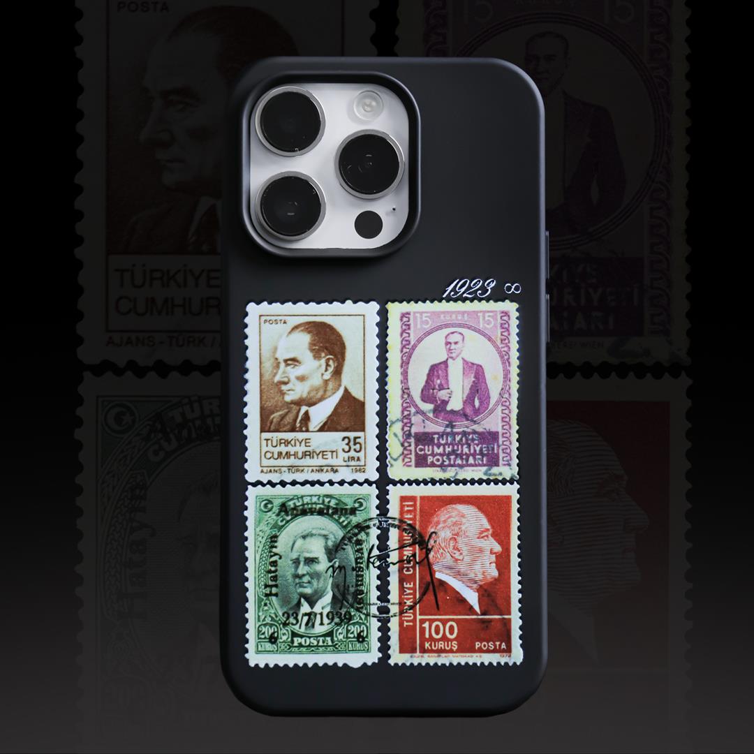 İphone Atatürk Türkiye Posta Pulu Baskılı Tüm Model Lansman Kılıflar
